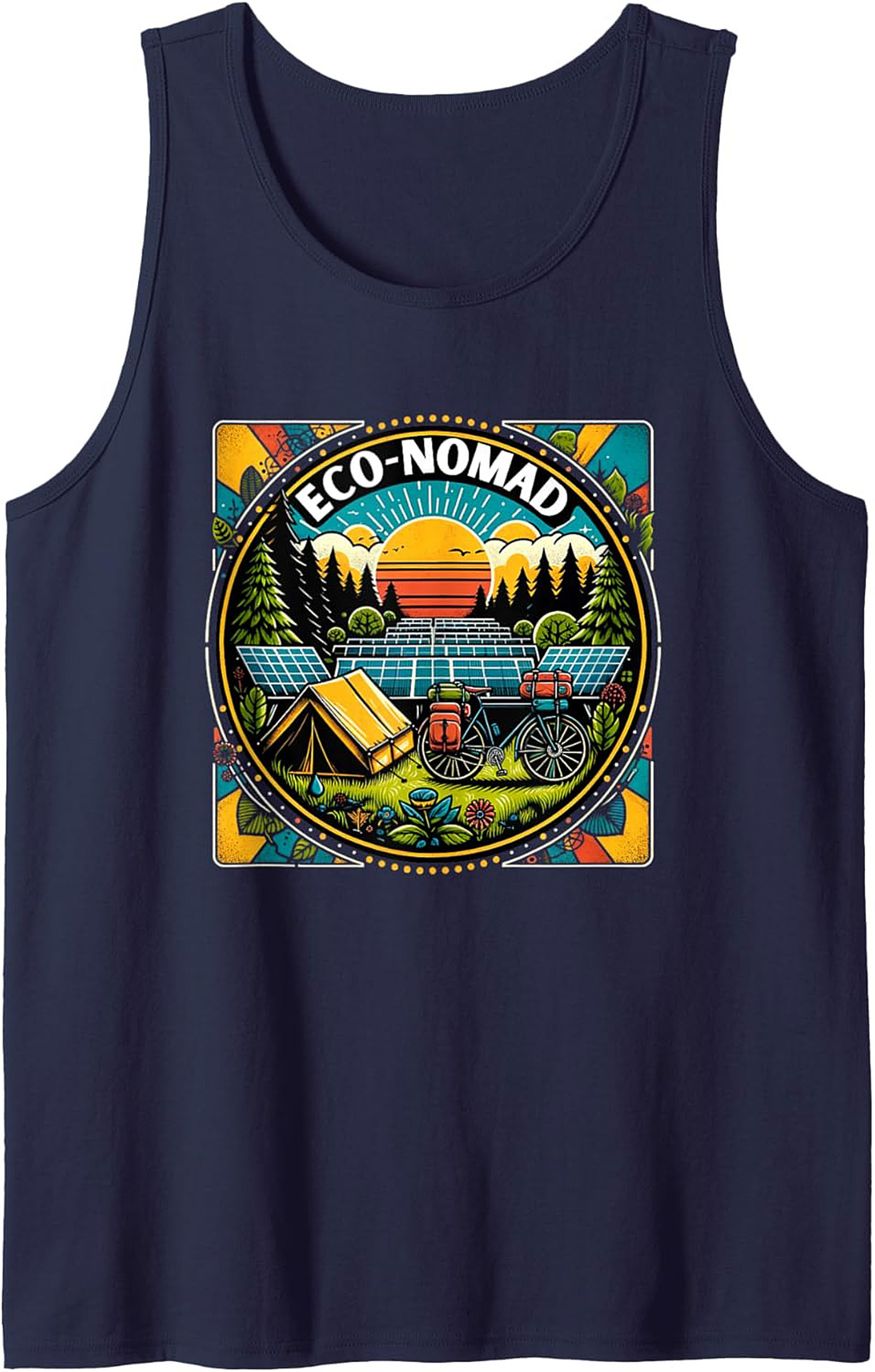 Eco-Nomad Graphic Tank Top – Sustainable Adventure Sleeveless Tee