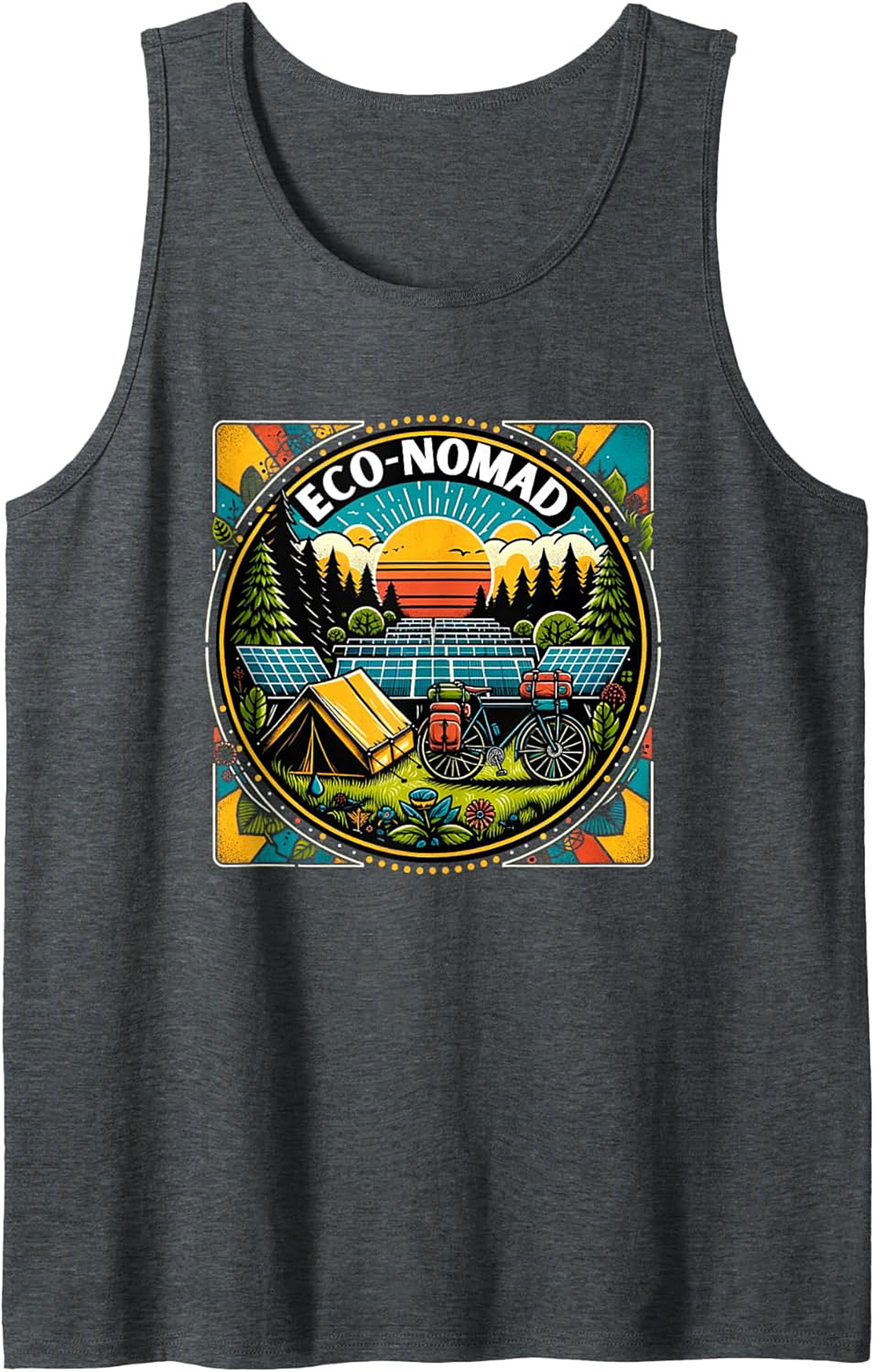 Eco-Nomad Graphic Tank Top – Sustainable Adventure Sleeveless Tee