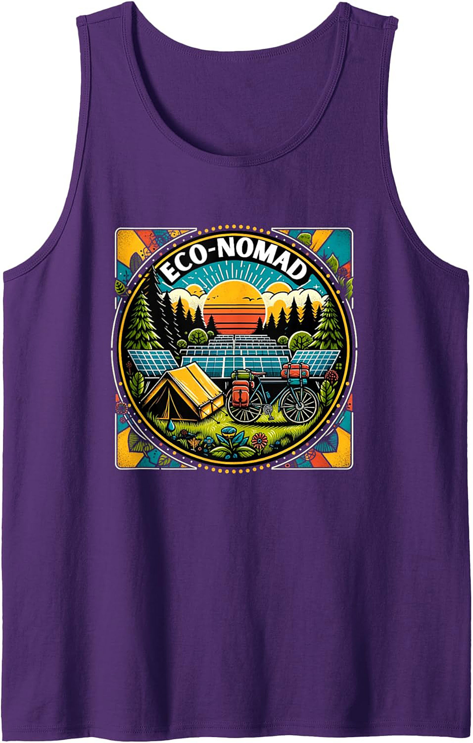 Eco-Nomad Graphic Tank Top – Sustainable Adventure Sleeveless Tee