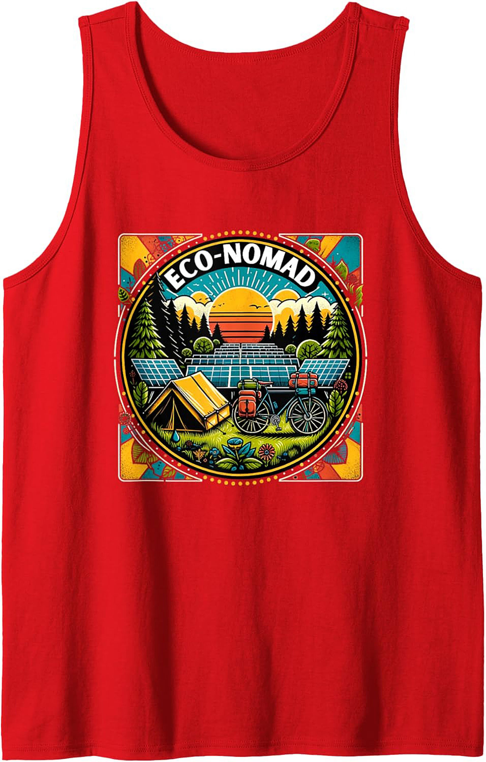 Eco-Nomad Graphic Tank Top – Sustainable Adventure Sleeveless Tee