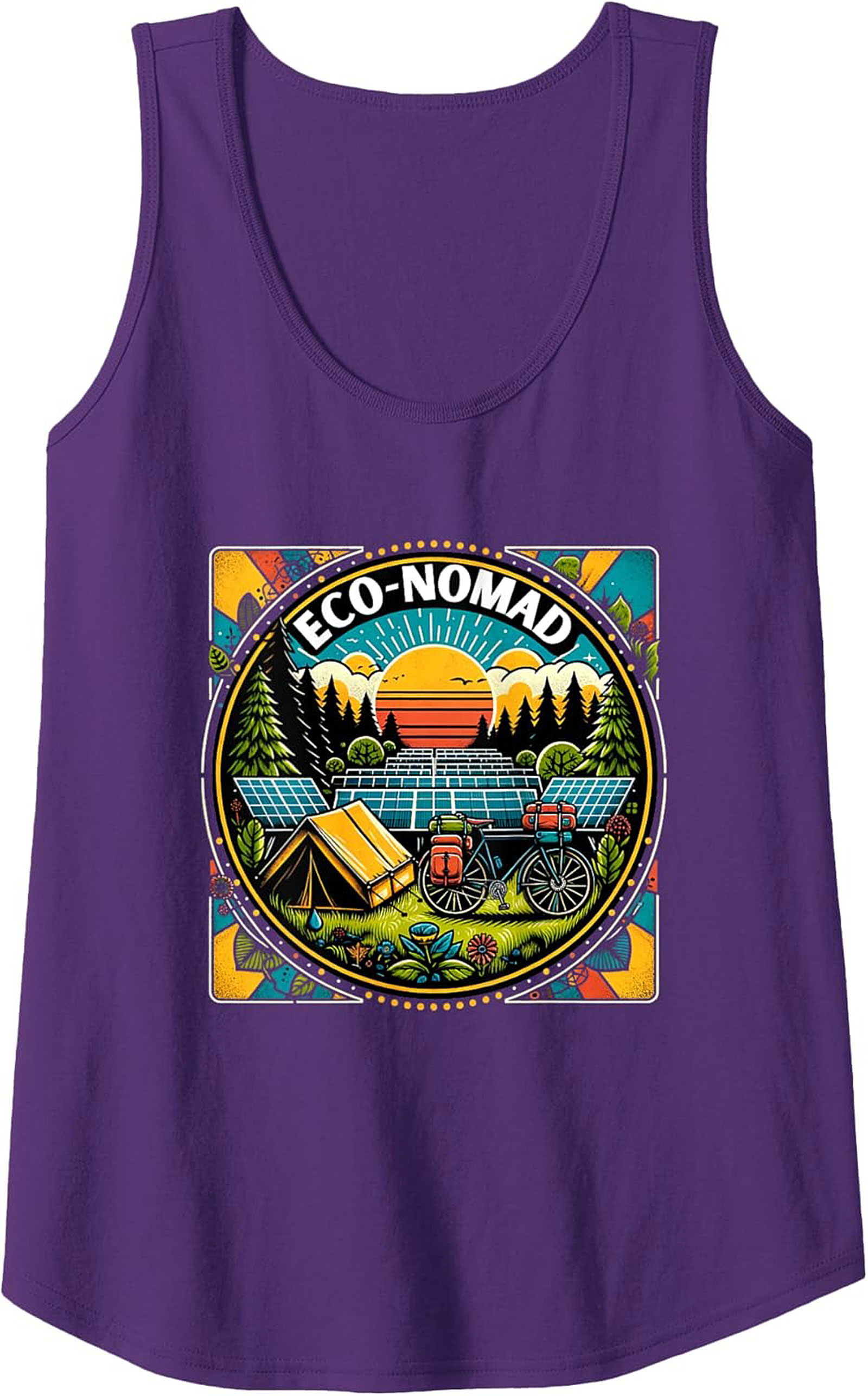 Eco-Nomad Graphic Tank Top – Sustainable Adventure Sleeveless Tee