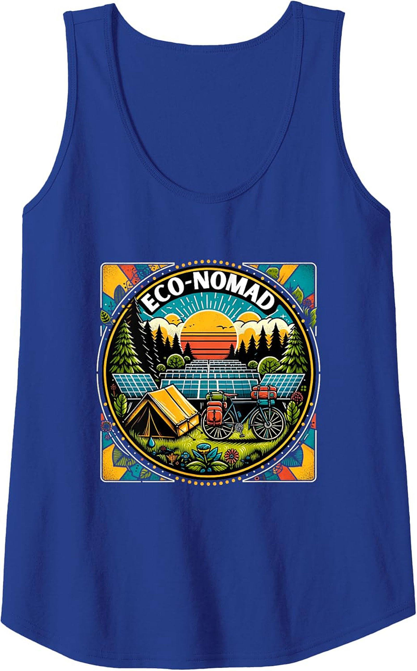Eco-Nomad Graphic Tank Top – Sustainable Adventure Sleeveless Tee