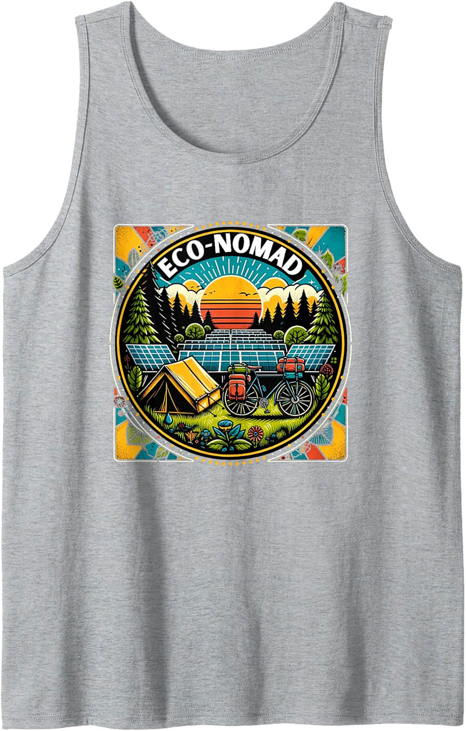 Eco-Nomad Graphic Tank Top – Sustainable Adventure Sleeveless Tee