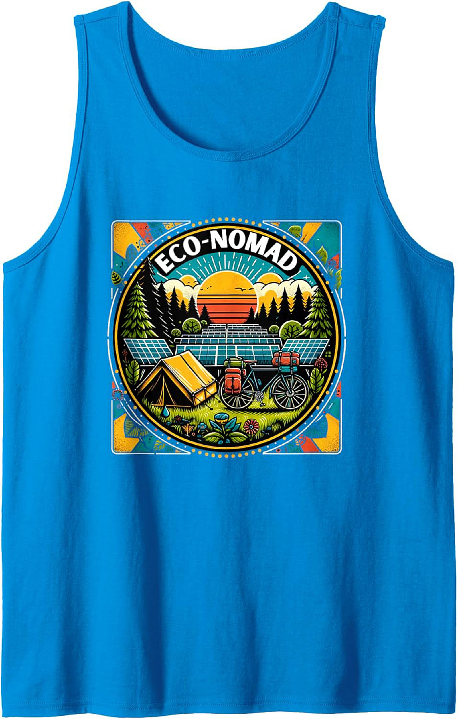 Eco-Nomad Graphic Tank Top – Sustainable Adventure Sleeveless Tee
