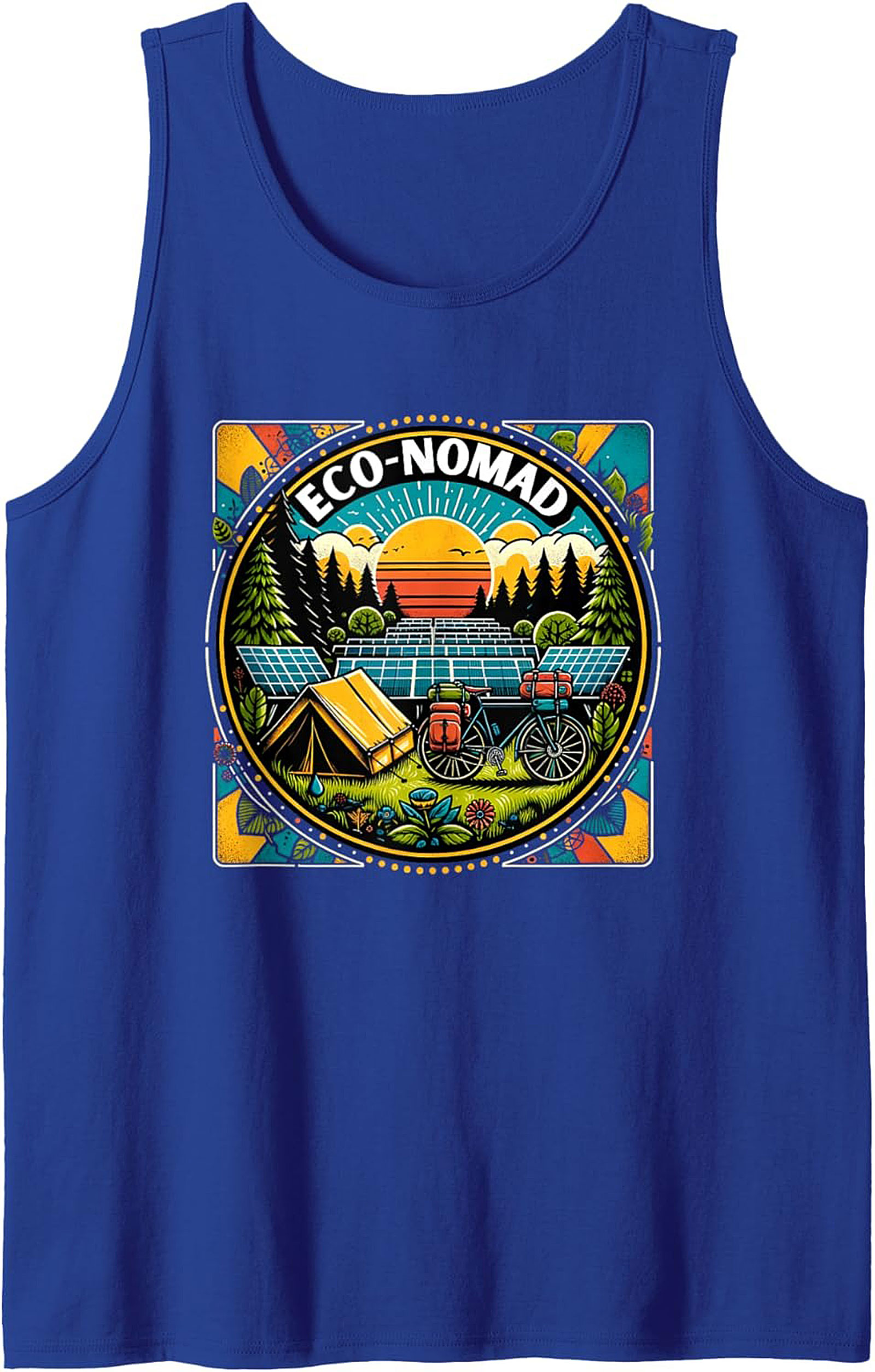Eco-Nomad Graphic Tank Top – Sustainable Adventure Sleeveless Tee