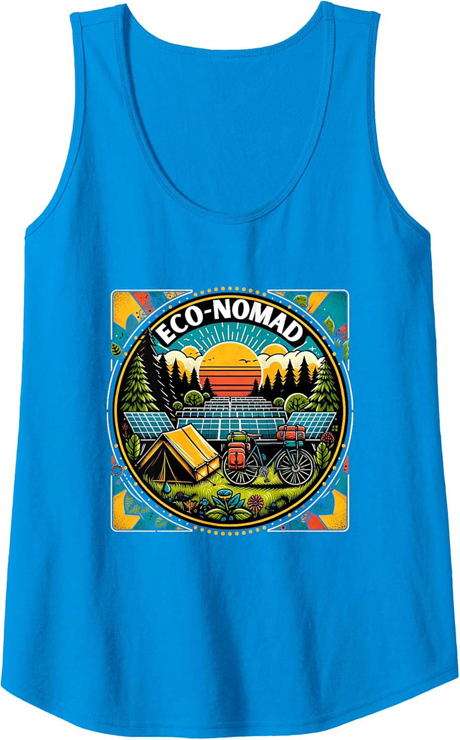 Eco-Nomad Graphic Tank Top – Sustainable Adventure Sleeveless Tee