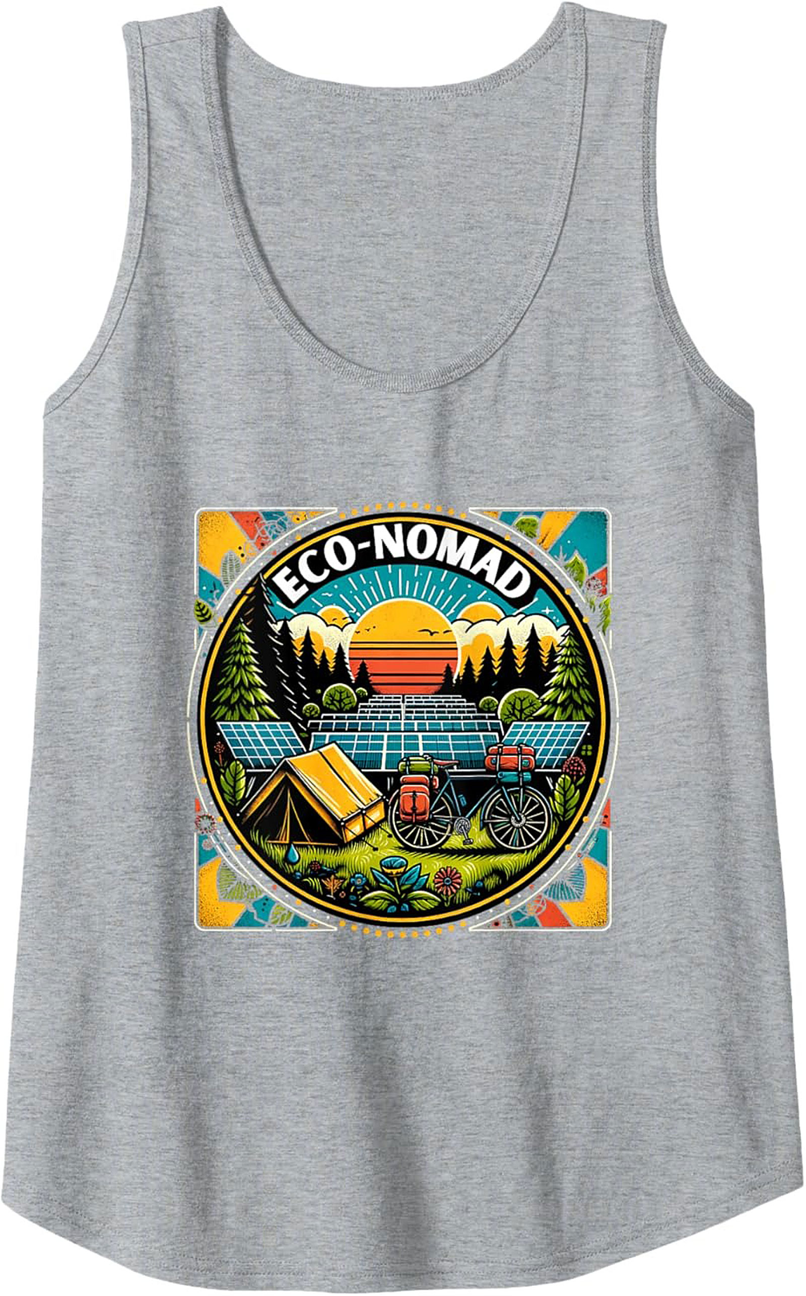 Eco-Nomad Graphic Tank Top – Sustainable Adventure Sleeveless Tee