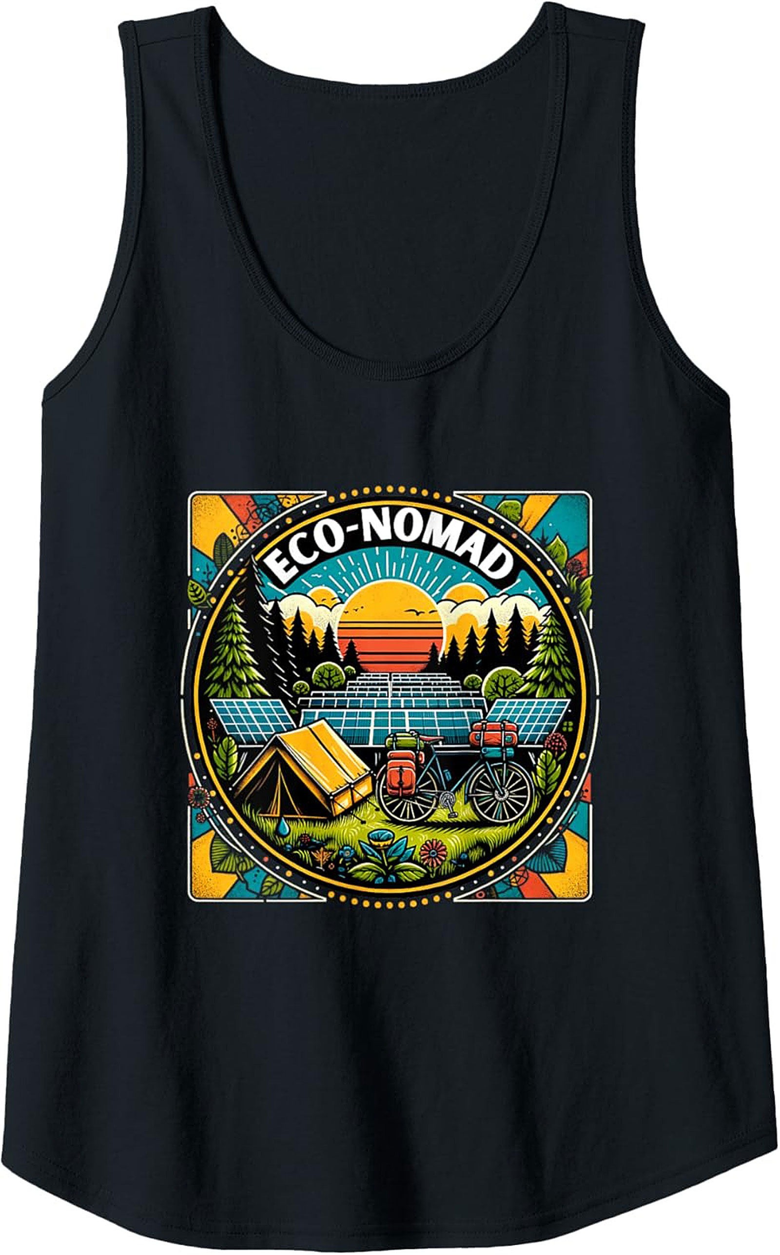 Eco-Nomad Graphic Tank Top – Sustainable Adventure Sleeveless Tee