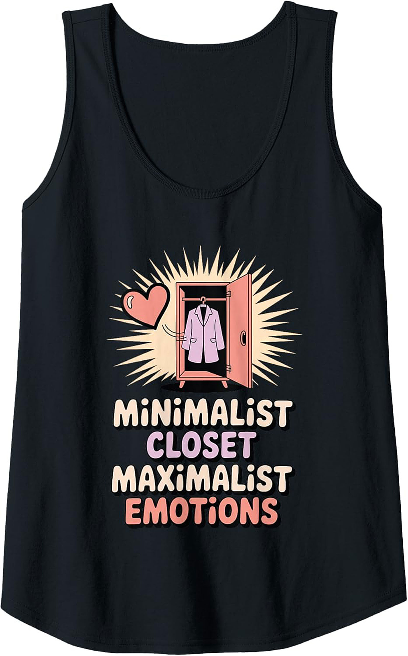 Minimalist Closet Maximalist Emotions Graphic Tank Top