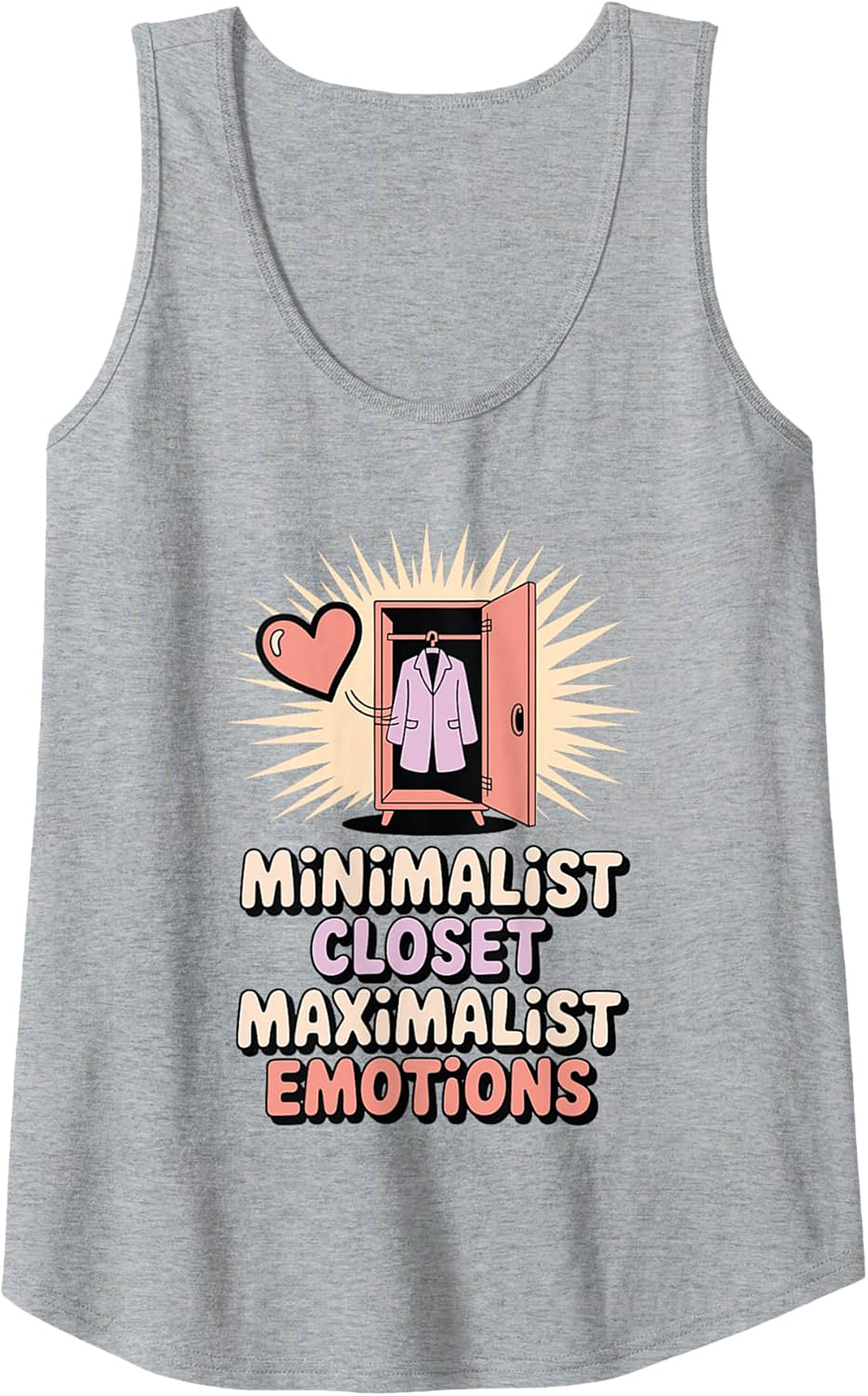 Minimalist Closet Maximalist Emotions Graphic Tank Top