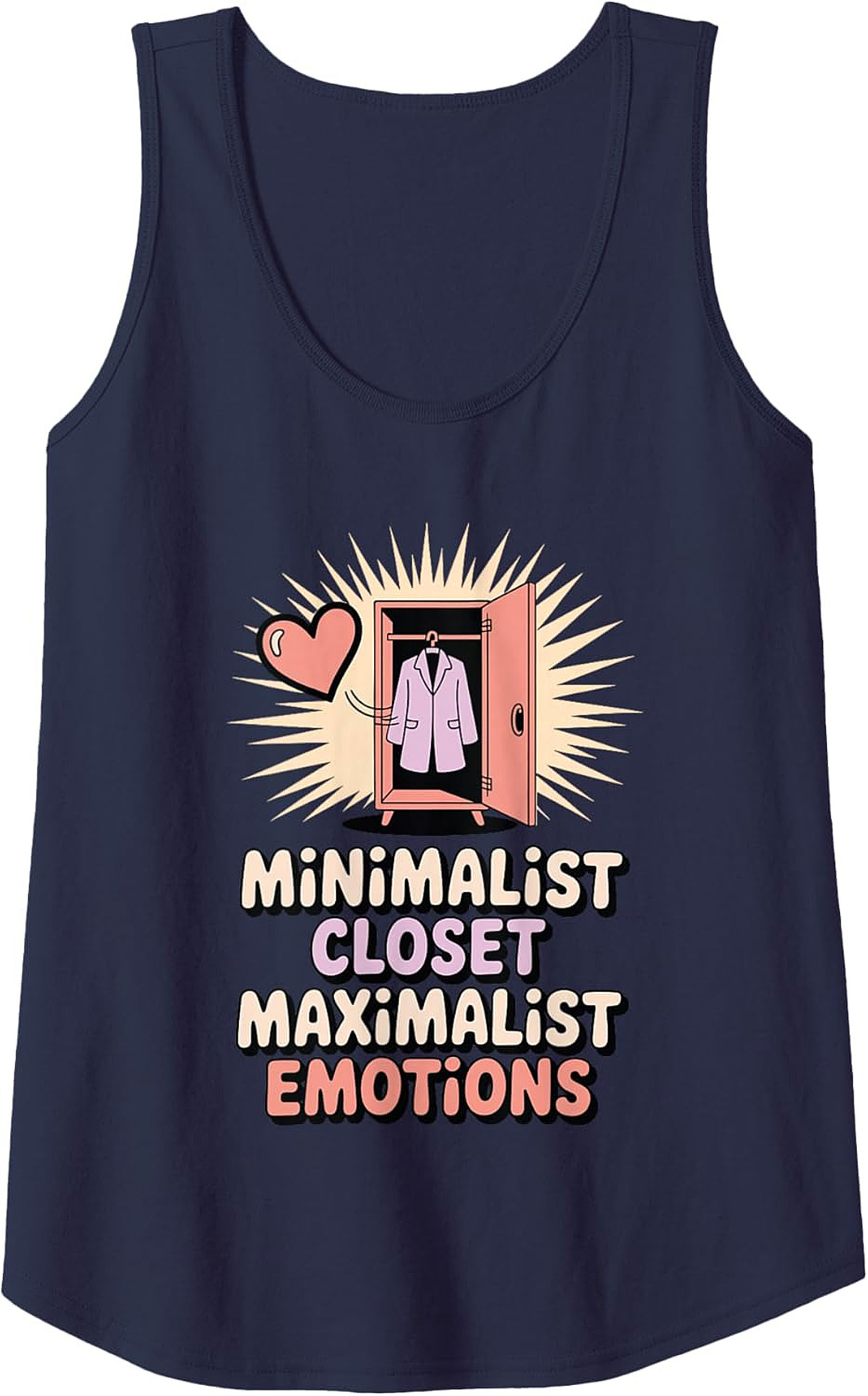 Minimalist Closet Maximalist Emotions Graphic Tank Top