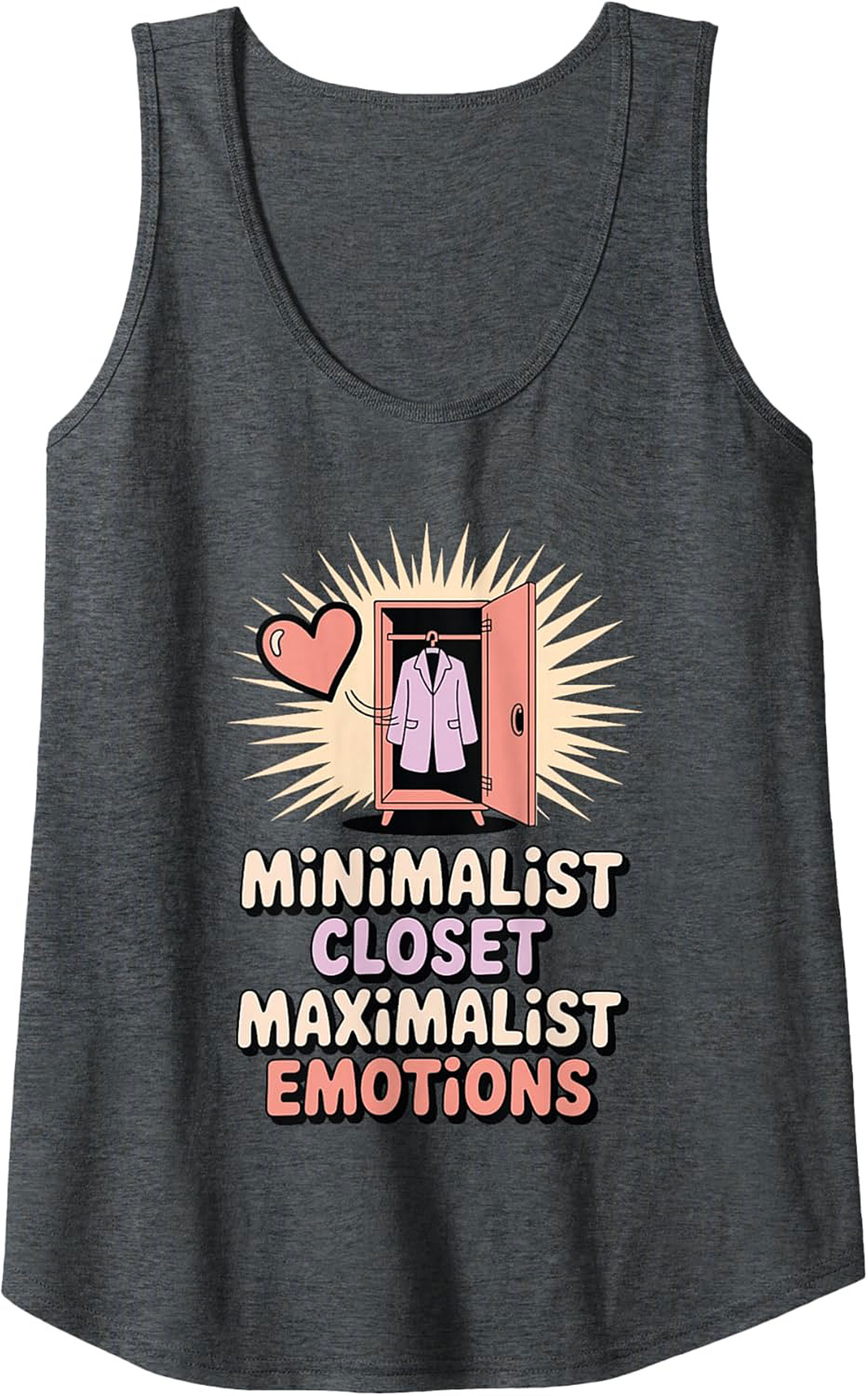 Minimalist Closet Maximalist Emotions Graphic Tank Top