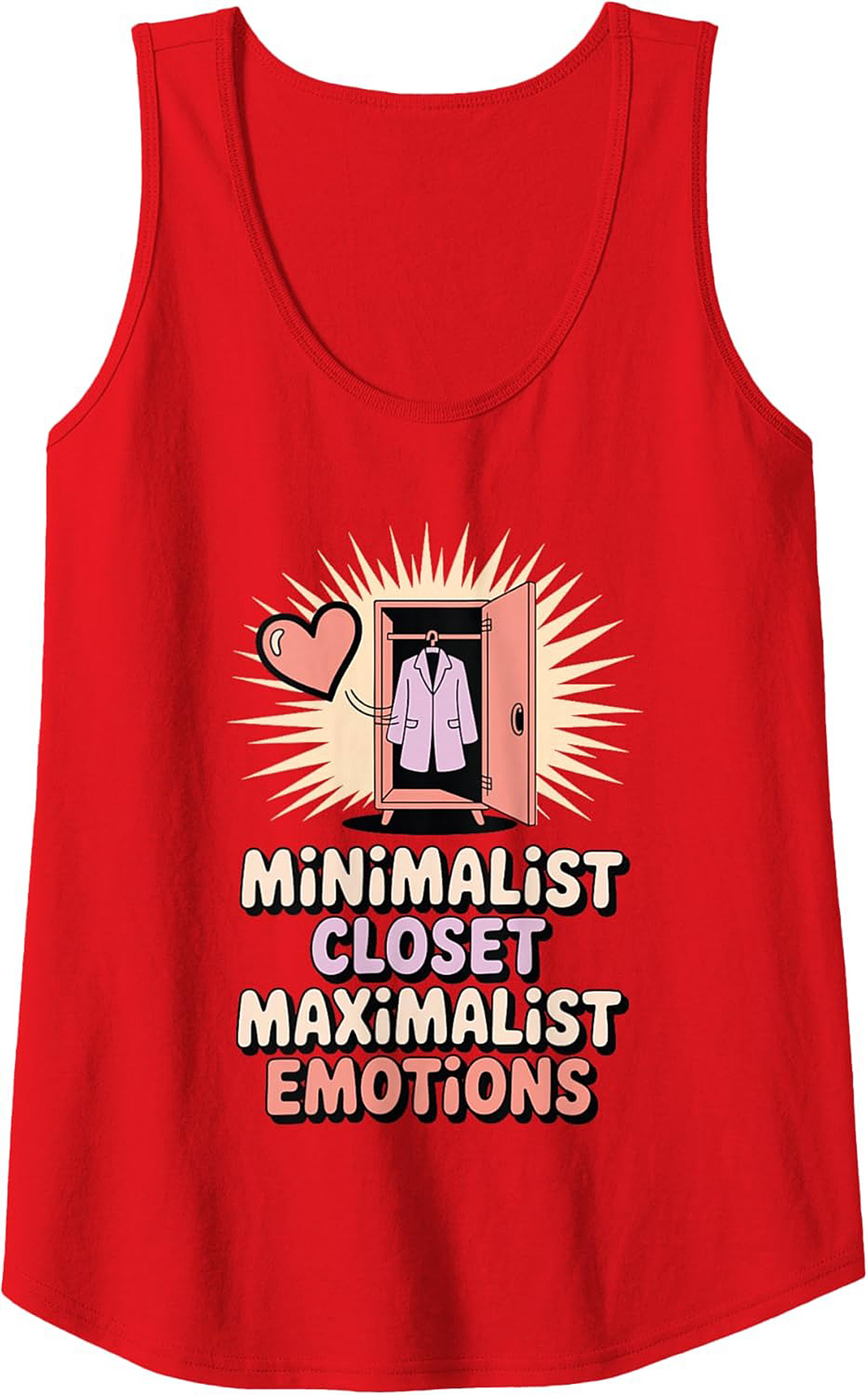 Minimalist Closet Maximalist Emotions Graphic Tank Top