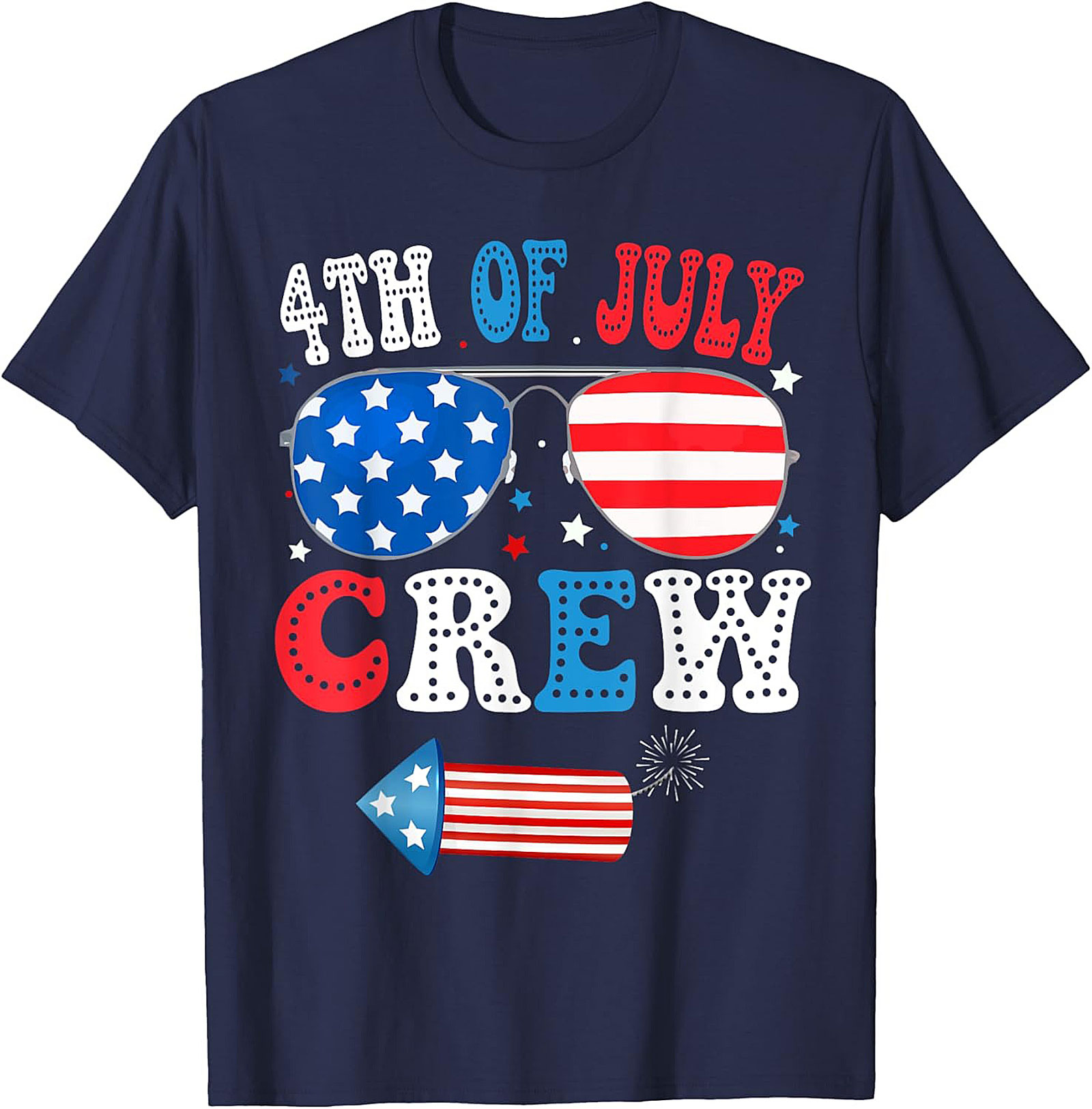 4th of July Crew T-shirt | Patriotic Aviator Graphic Tee