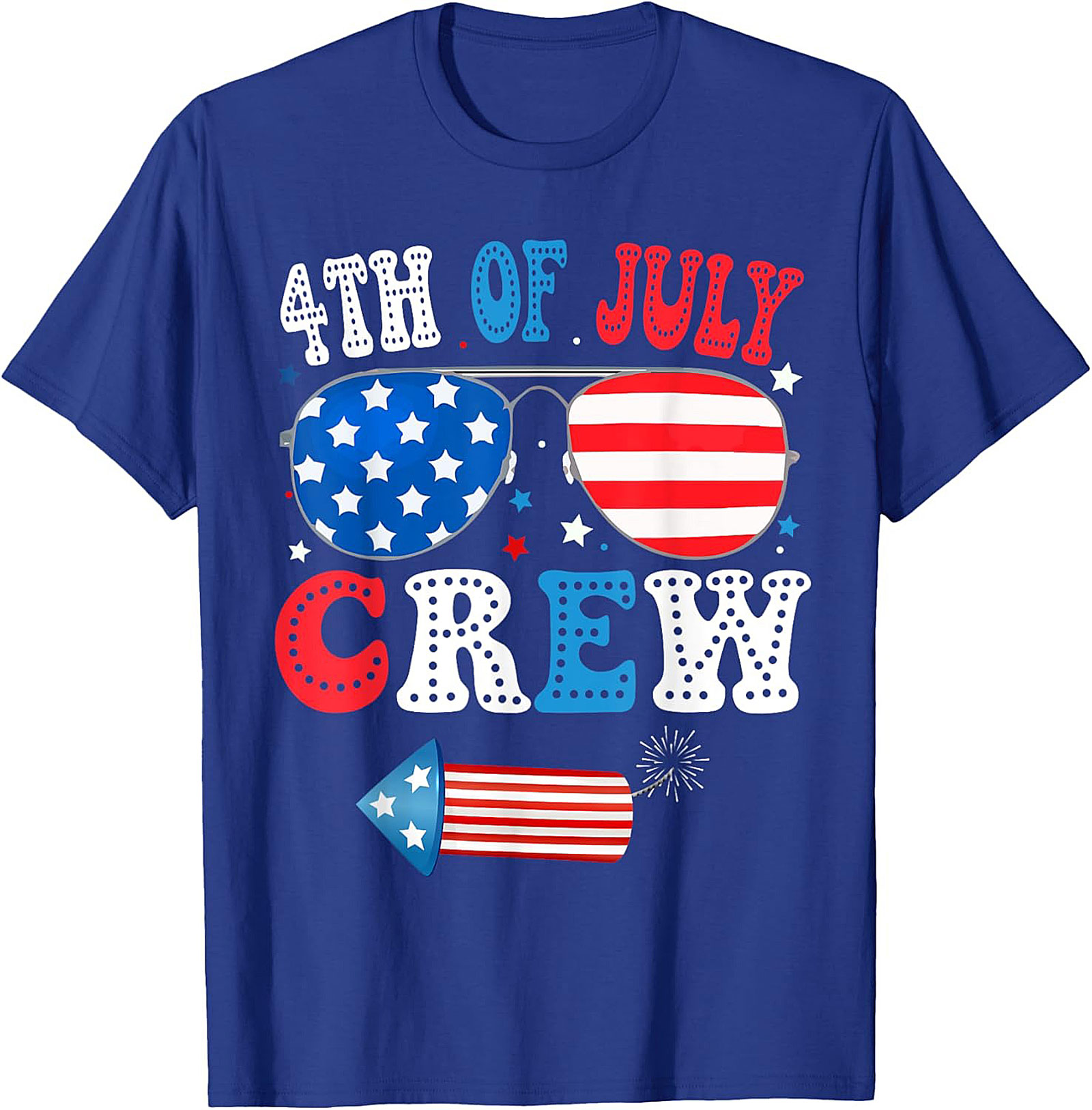 4th of July Crew T-shirt | Patriotic Aviator Graphic Tee