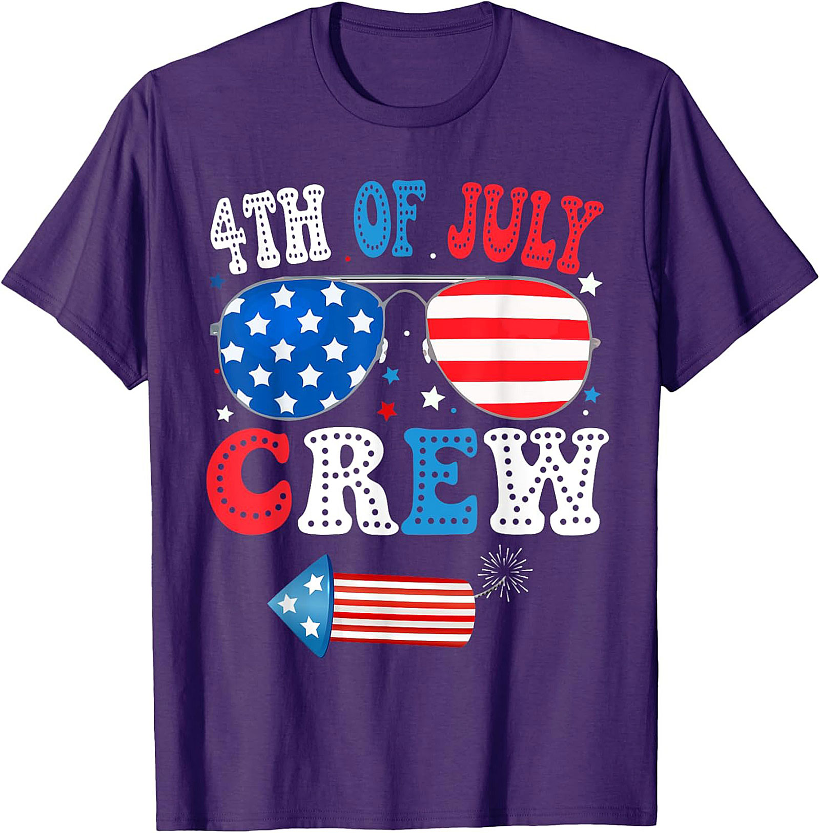 4th of July Crew T-shirt | Patriotic Aviator Graphic Tee