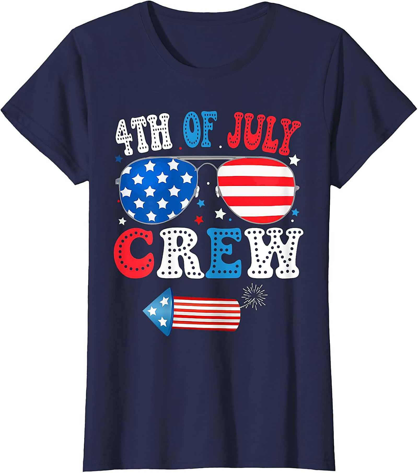 4th of July Crew T-shirt | Patriotic Aviator Graphic Tee