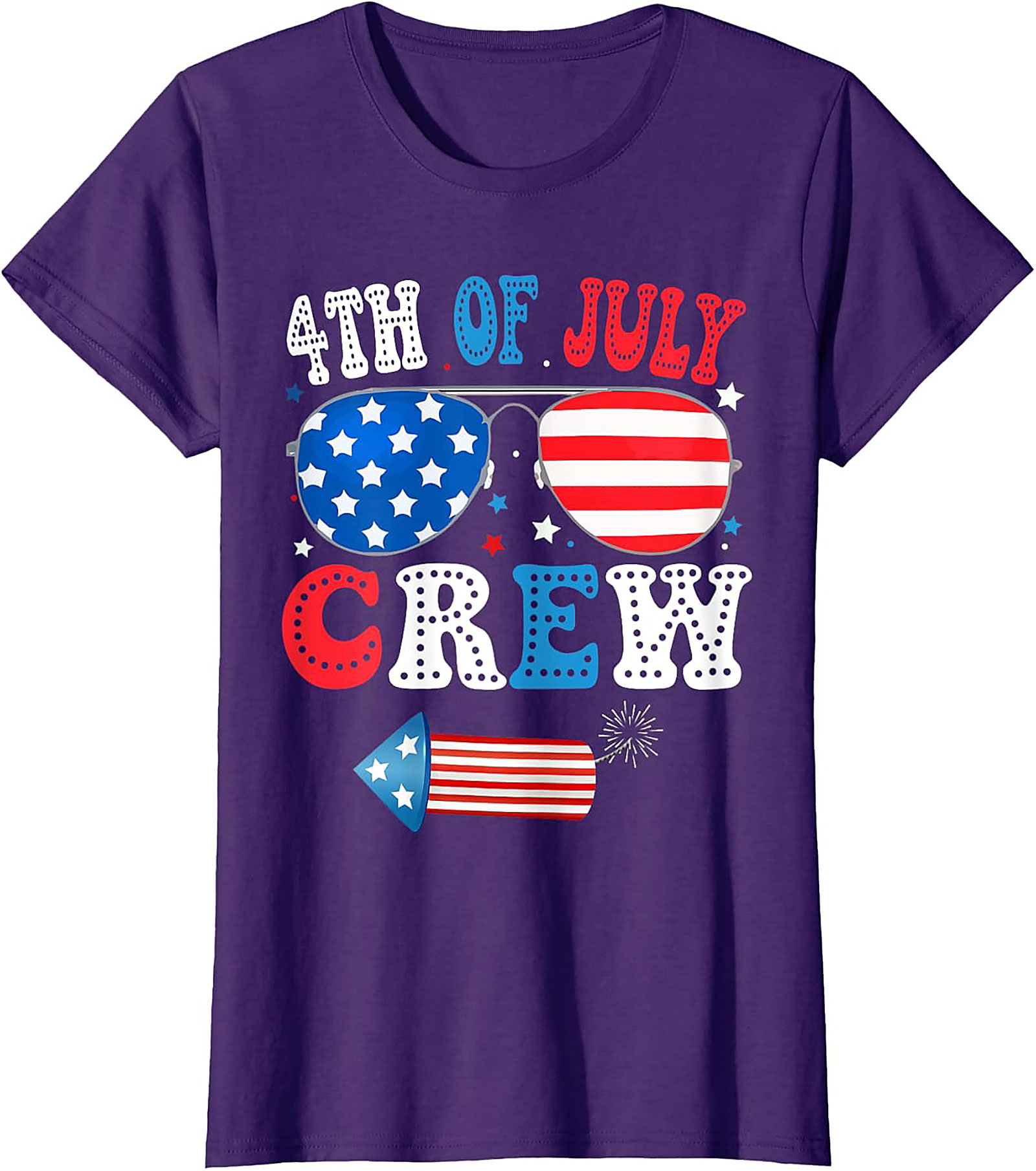 4th of July Crew T-shirt | Patriotic Aviator Graphic Tee