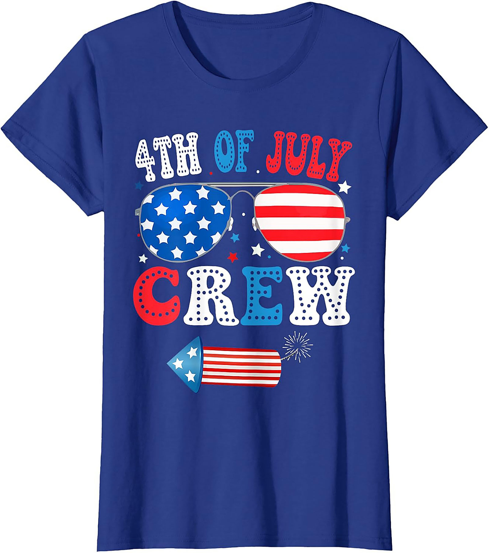 4th of July Crew T-shirt | Patriotic Aviator Graphic Tee