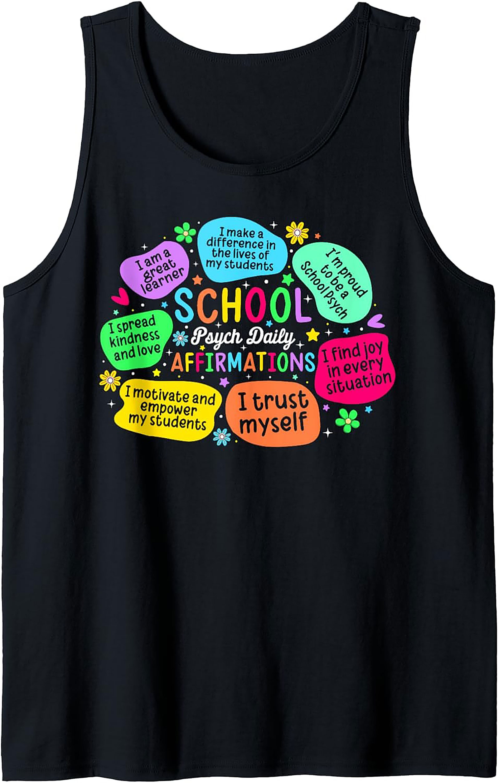 School Psych Affirmations Tank Top Soft Cotton Graphic Tank