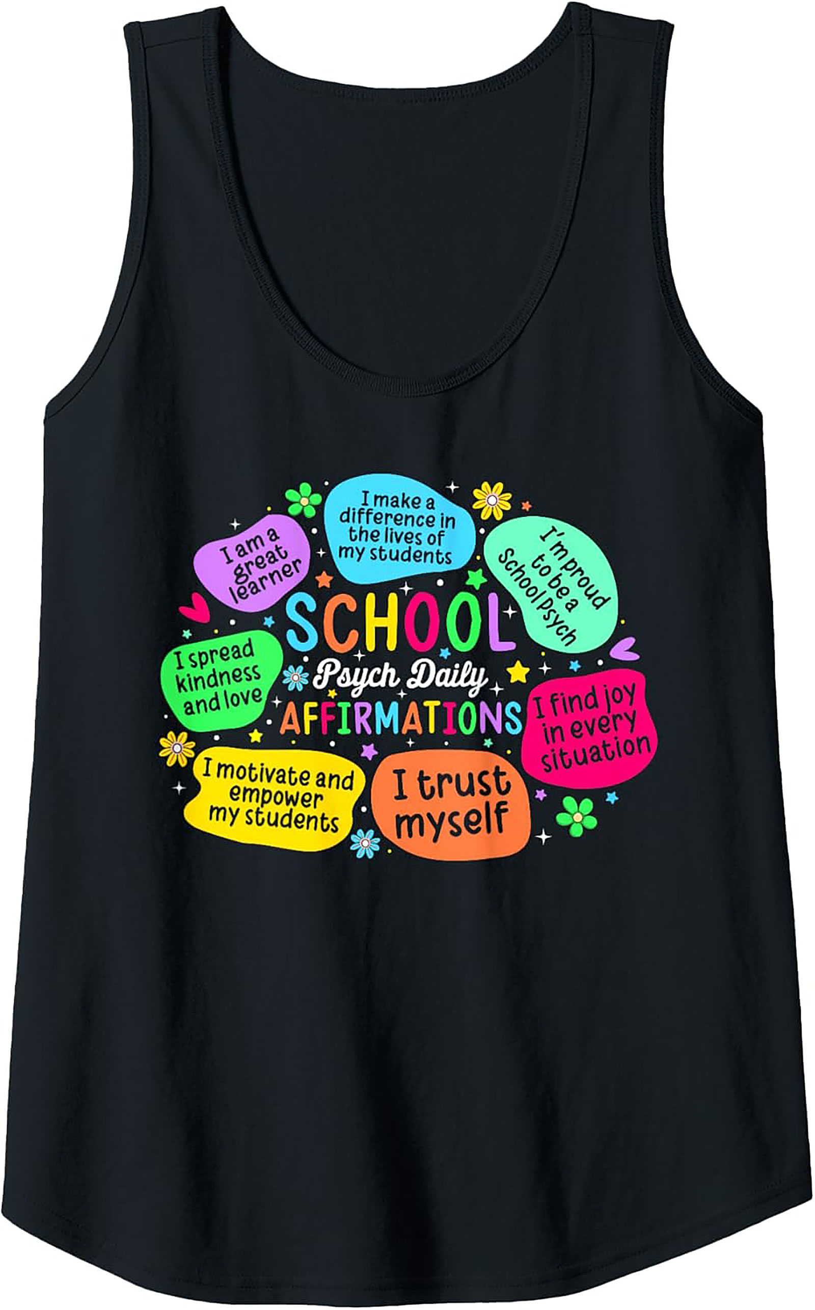  School Psych Affirmations Tank Top Soft Cotton Graphic Tank