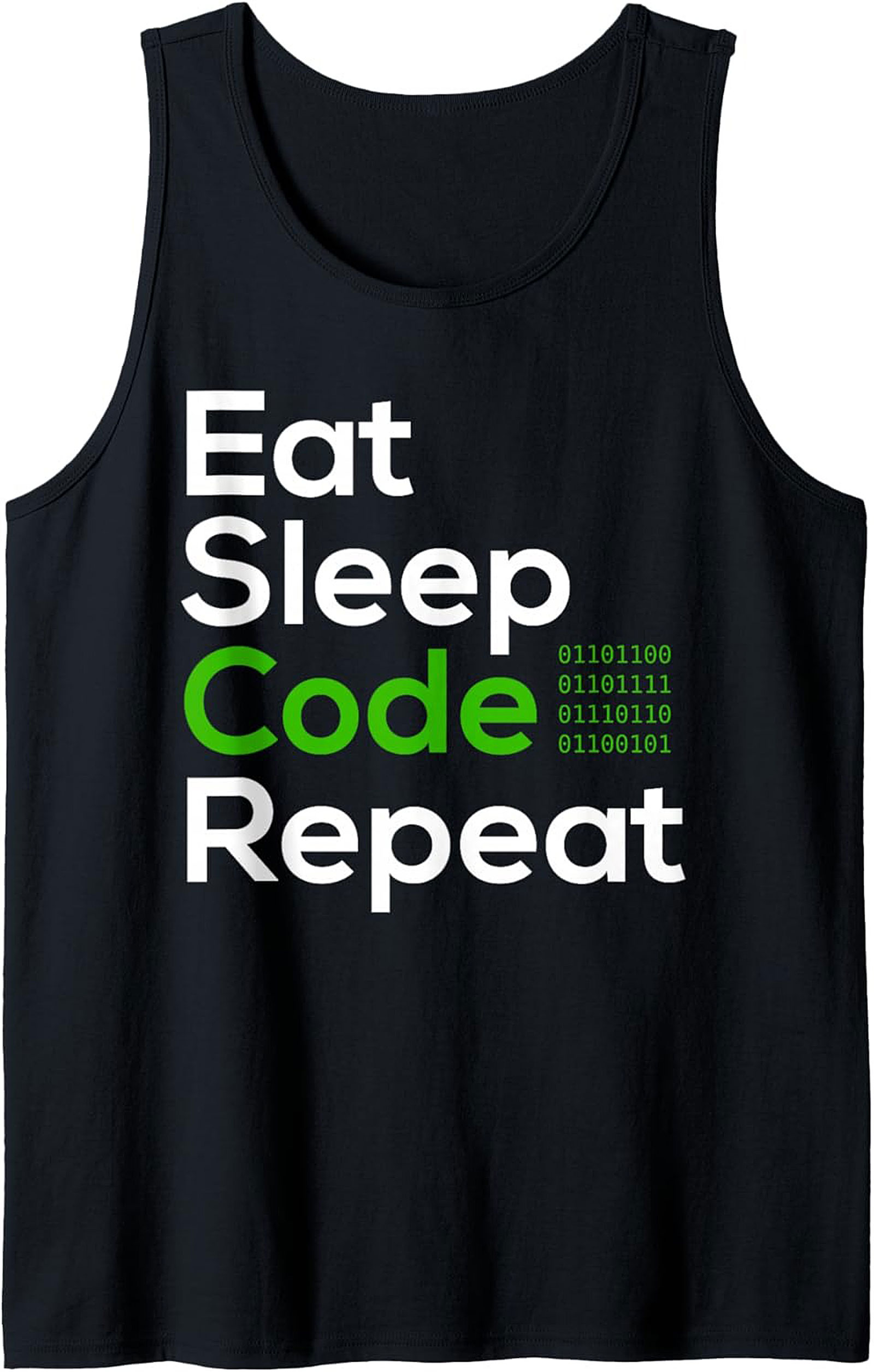 Eat Sleep Code Repeat Tank Top – Funny Programmer Sleeveless Shirt
