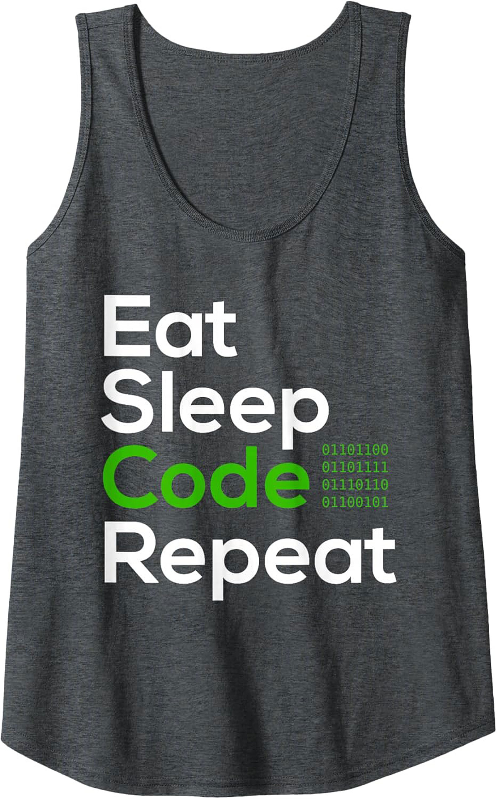 Eat Sleep Code Repeat Tank Top – Funny Programmer Sleeveless Shirt