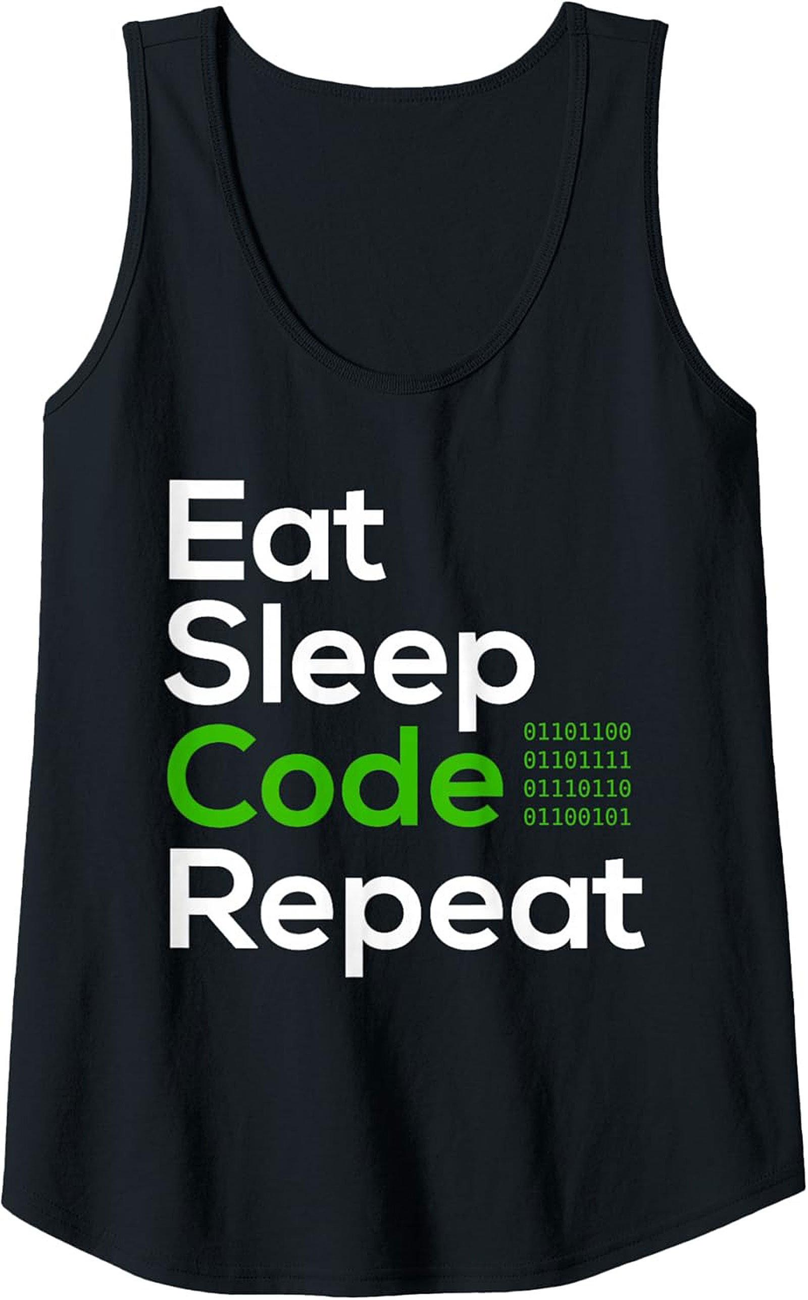 Eat Sleep Code Repeat Tank Top – Funny Programmer Sleeveless Shirt