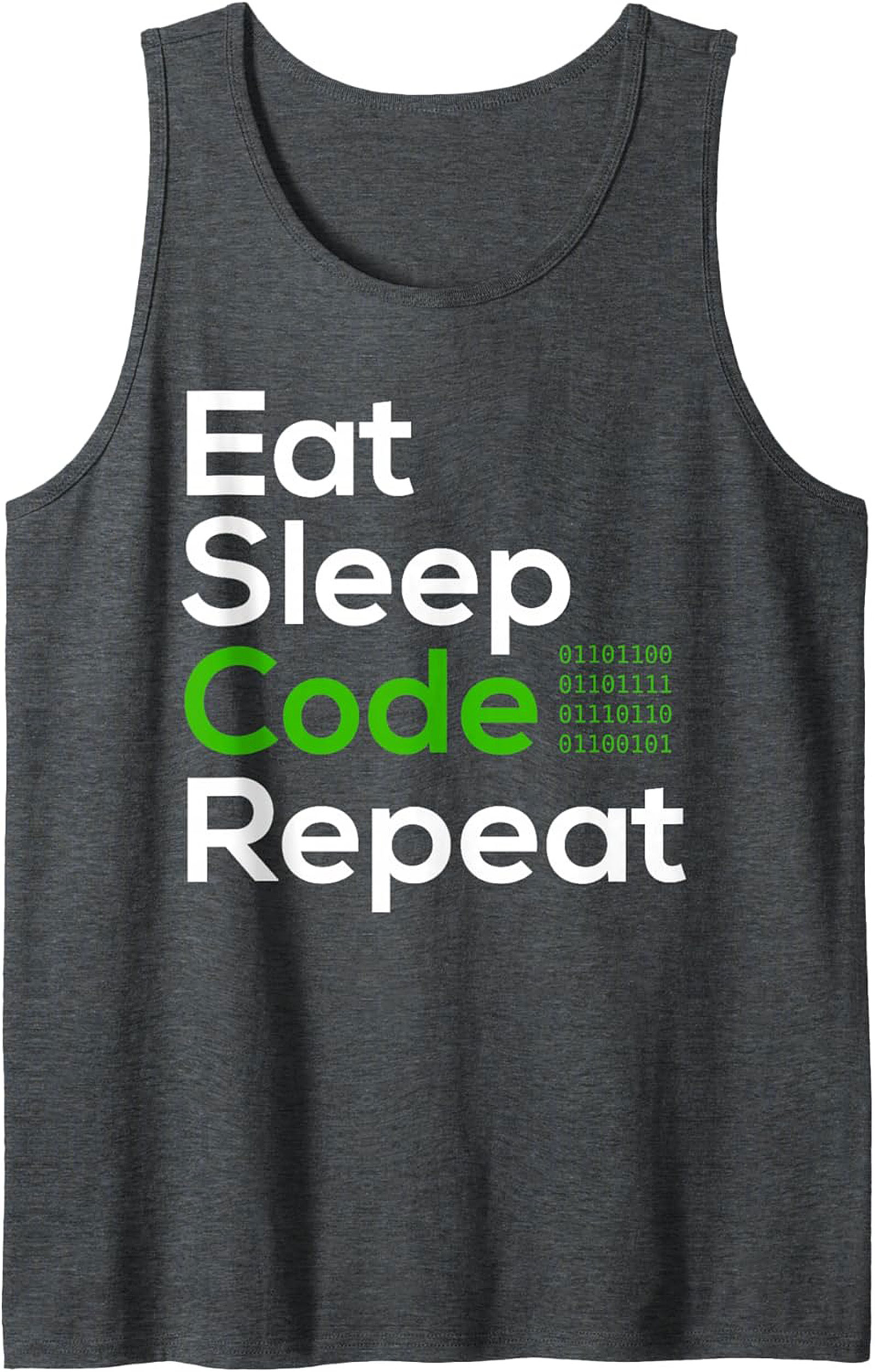 Eat Sleep Code Repeat Tank Top – Funny Programmer Sleeveless Shirt