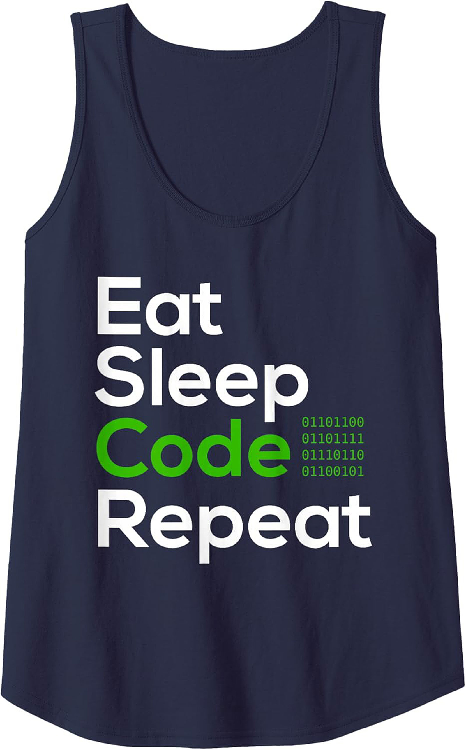 Eat Sleep Code Repeat Tank Top – Funny Programmer Sleeveless Shirt