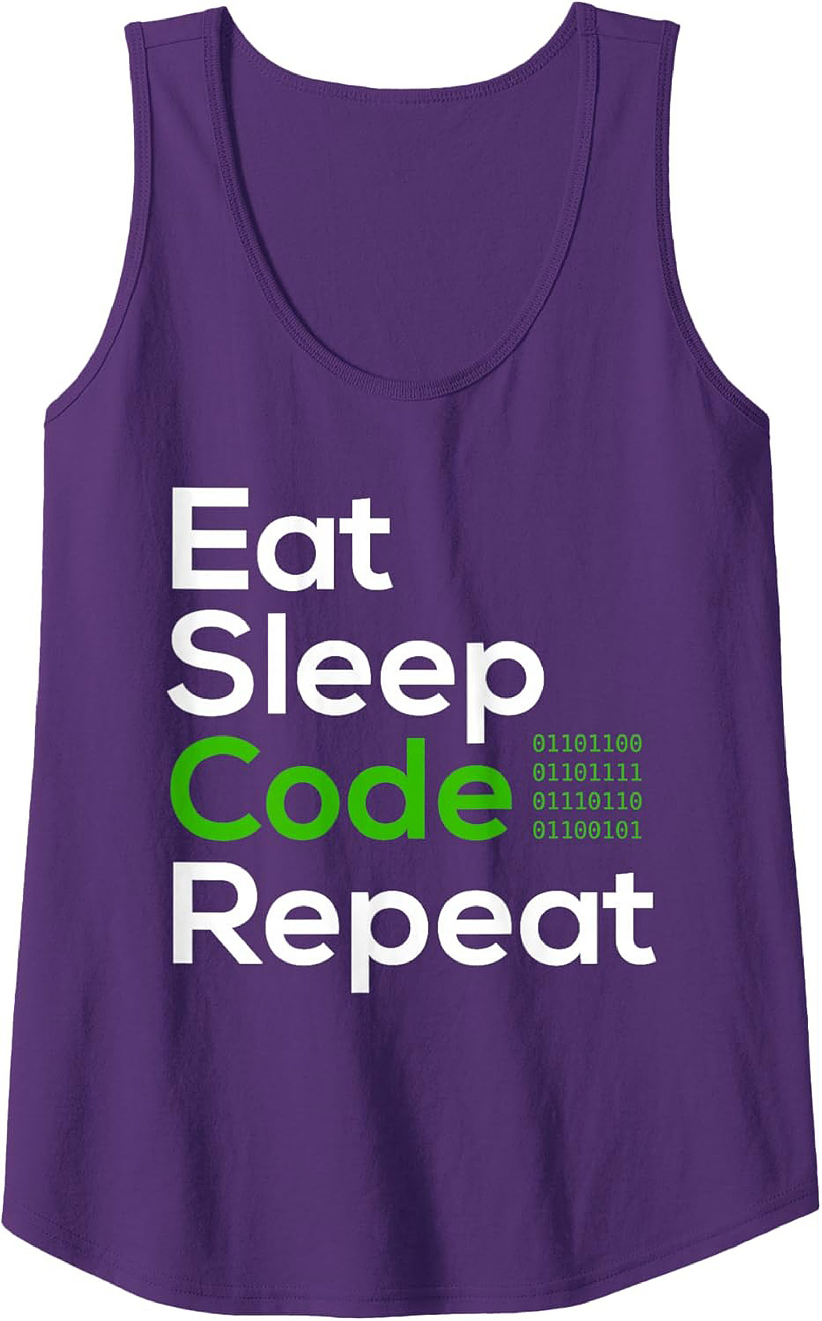 Eat Sleep Code Repeat Tank Top – Funny Programmer Sleeveless Shirt
