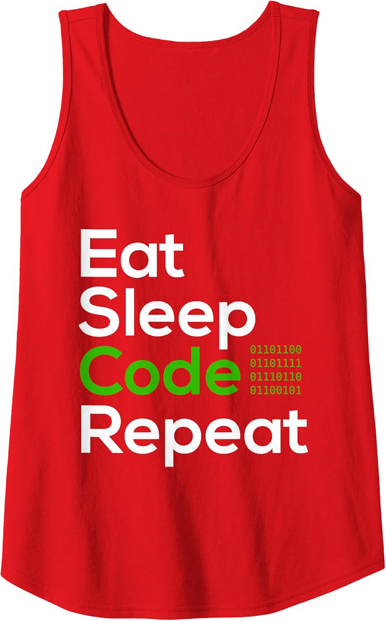 Eat Sleep Code Repeat Tank Top – Funny Programmer Sleeveless Shirt