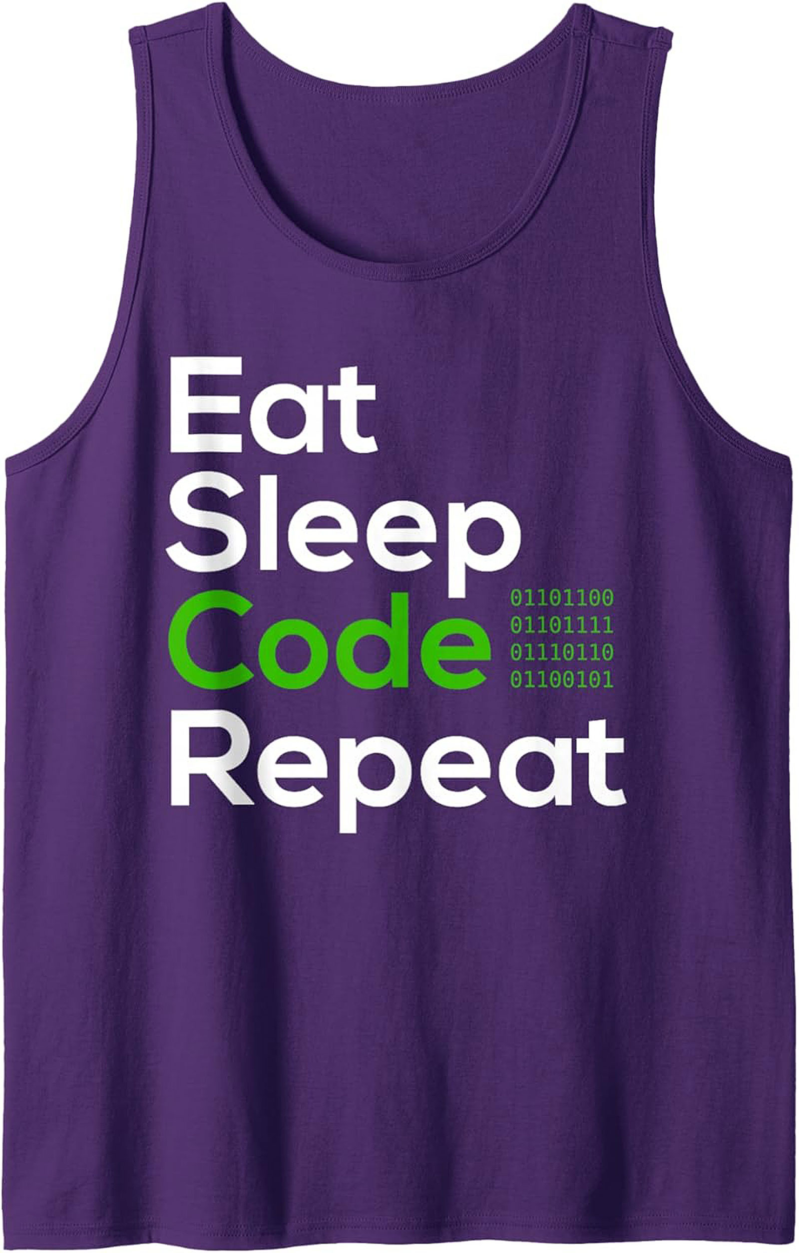Eat Sleep Code Repeat Tank Top – Funny Programmer Sleeveless Shirt