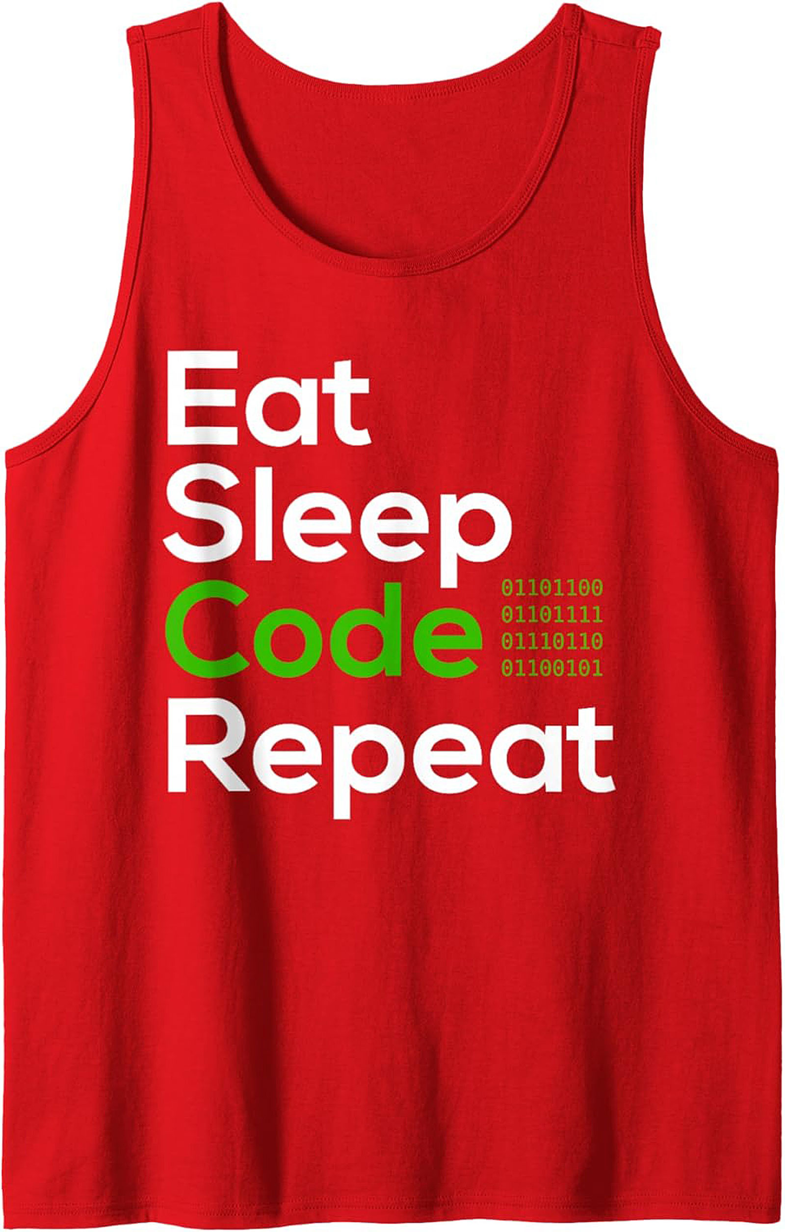 Eat Sleep Code Repeat Tank Top – Funny Programmer Sleeveless Shirt