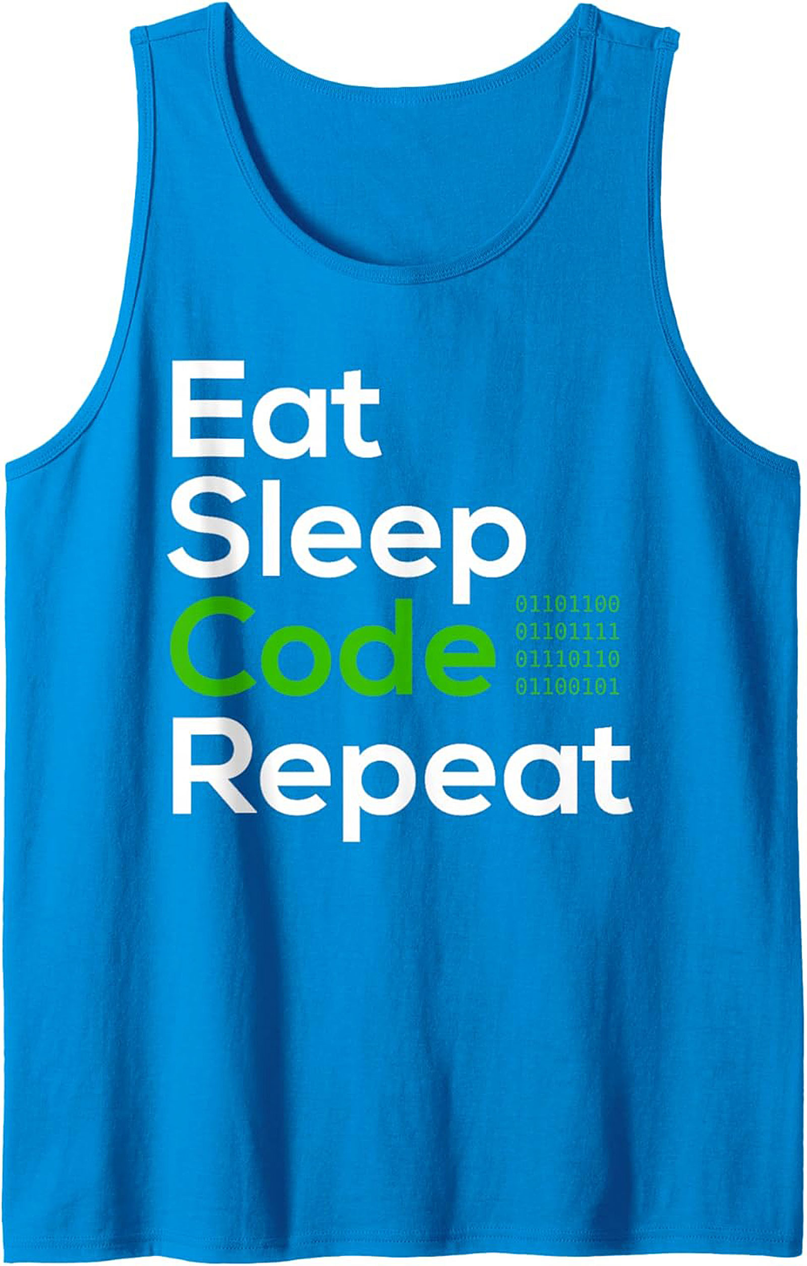 Eat Sleep Code Repeat Tank Top – Funny Programmer Sleeveless Shirt