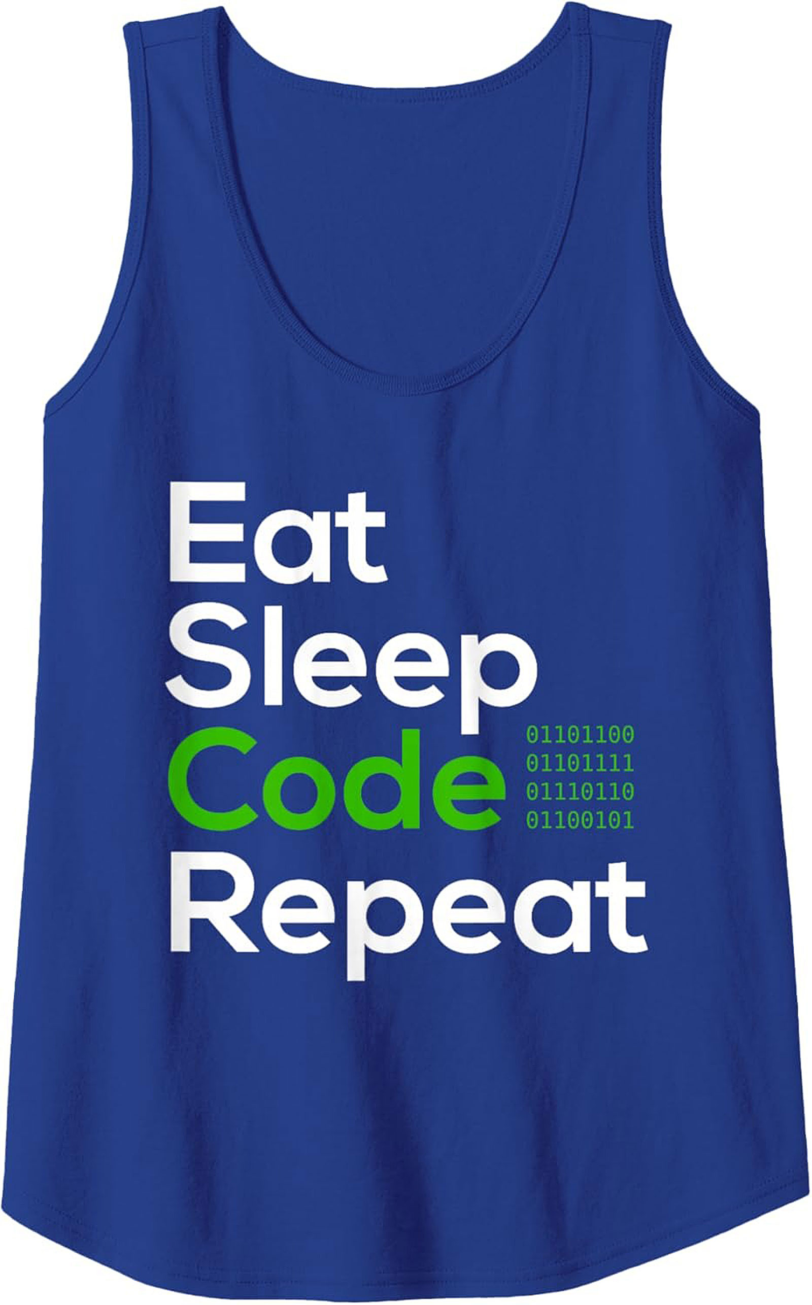 Eat Sleep Code Repeat Tank Top – Funny Programmer Sleeveless Shirt