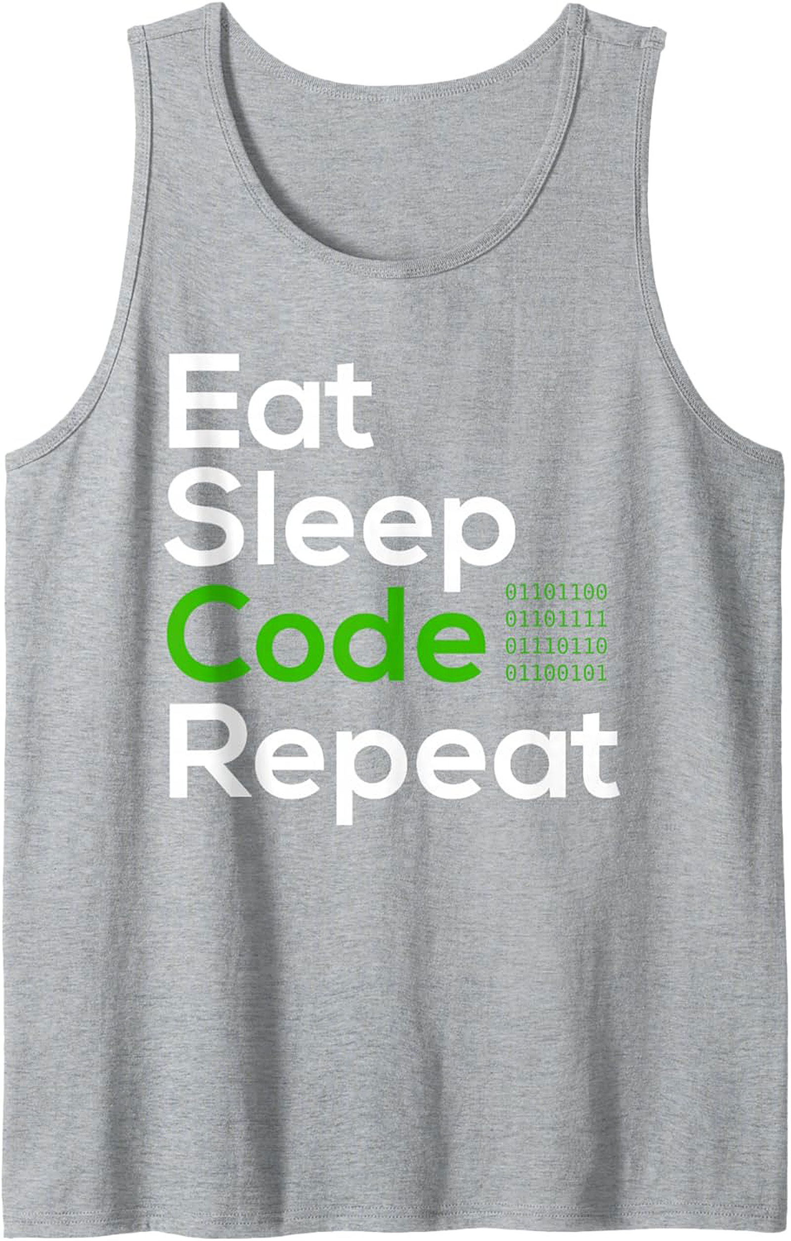 Eat Sleep Code Repeat Tank Top – Funny Programmer Sleeveless Shirt