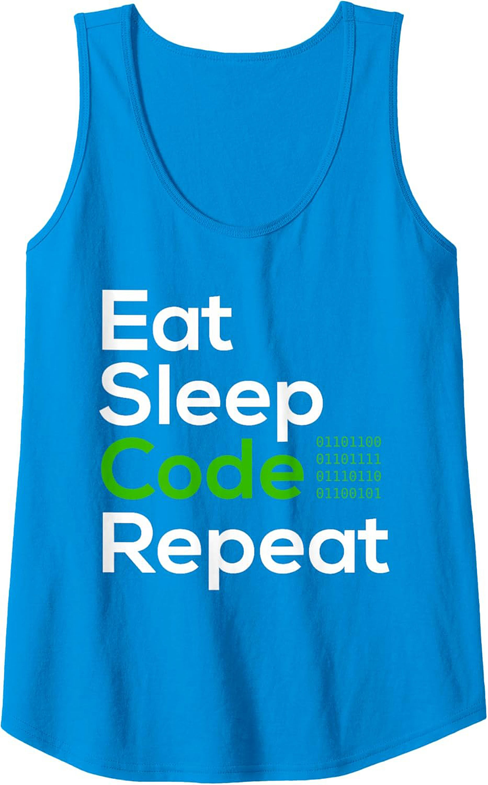 Eat Sleep Code Repeat Tank Top – Funny Programmer Sleeveless Shirt
