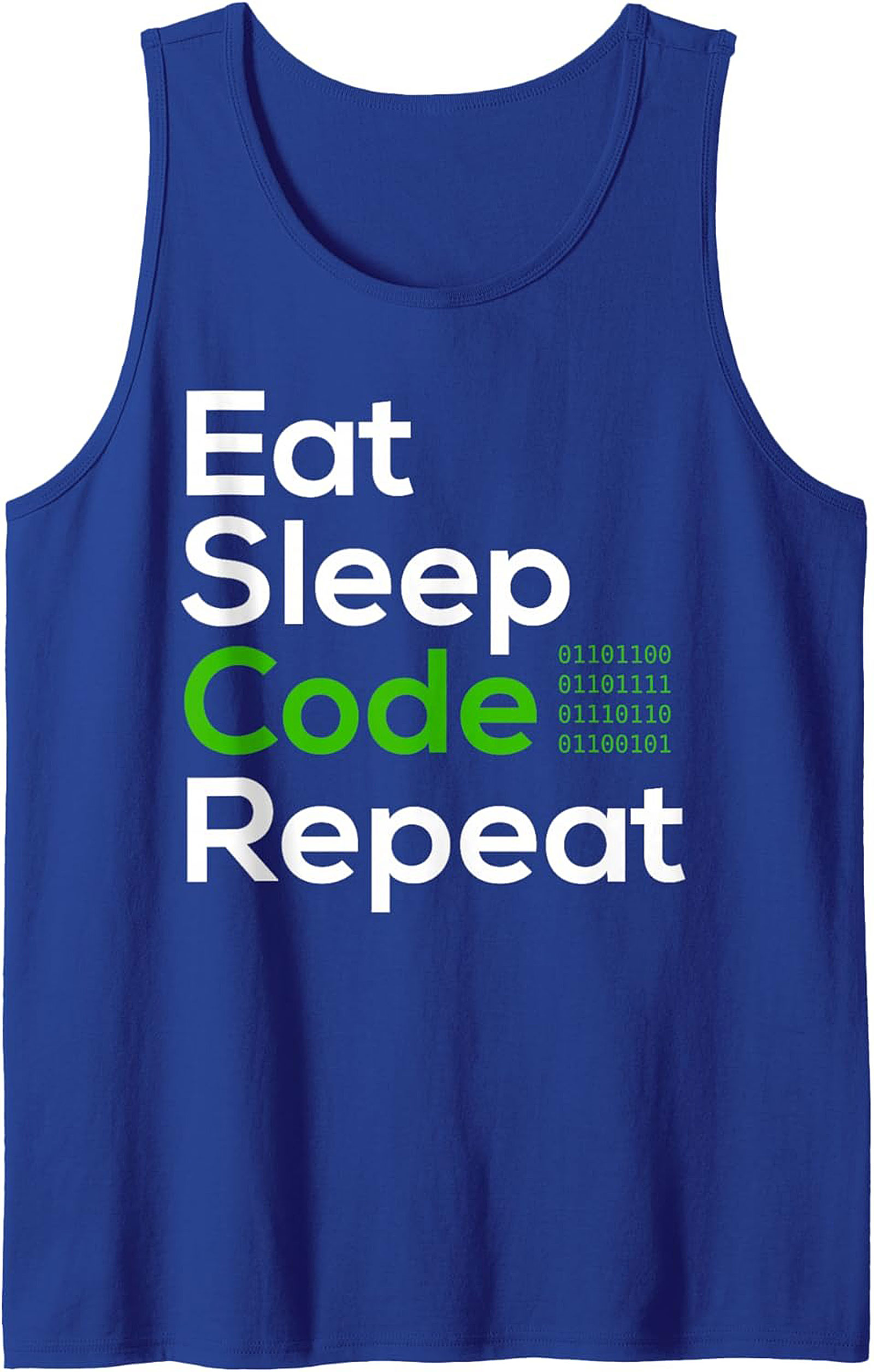 Eat Sleep Code Repeat Tank Top – Funny Programmer Sleeveless Shirt