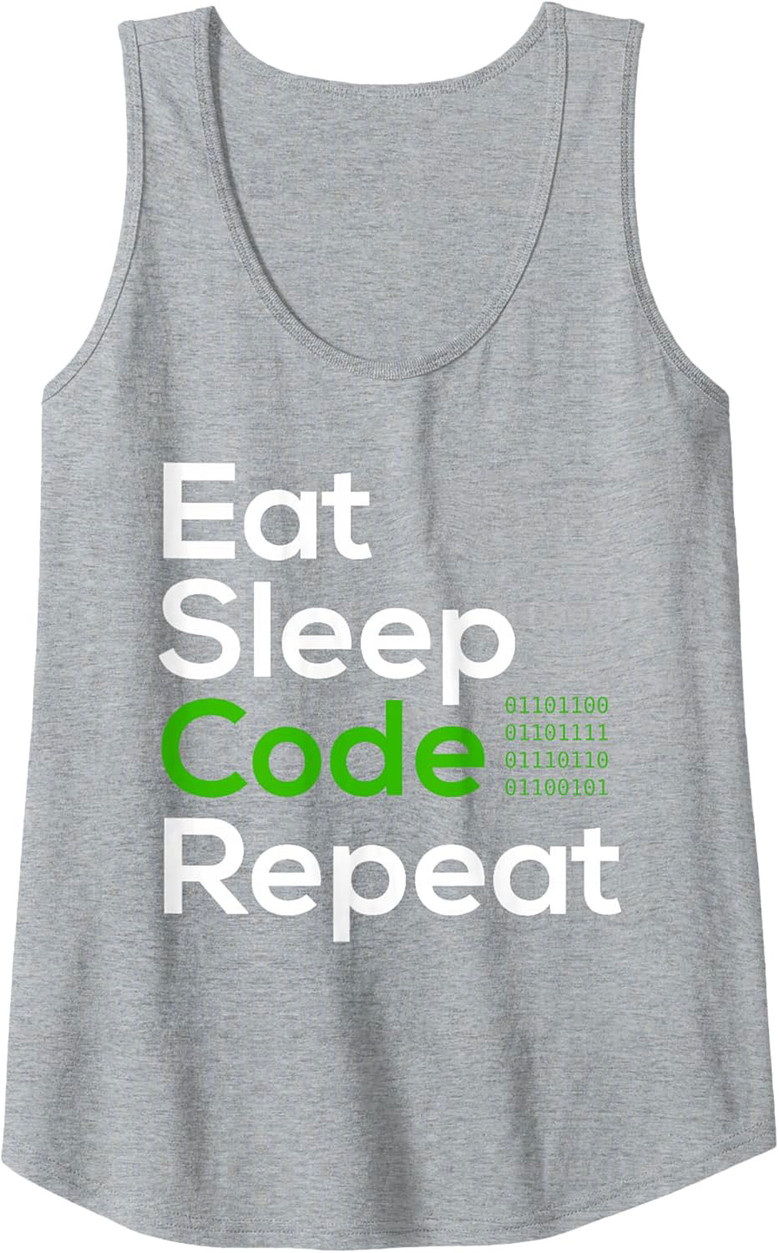 Eat Sleep Code Repeat Tank Top – Funny Programmer Sleeveless Shirt