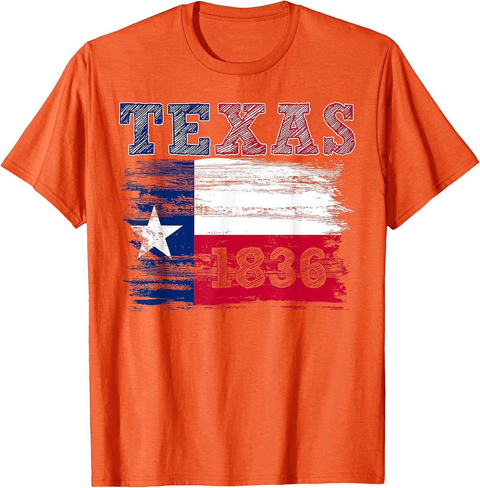 Texas 1836 Flag Graphic Tee | Distressed Texas Pride T-shirt