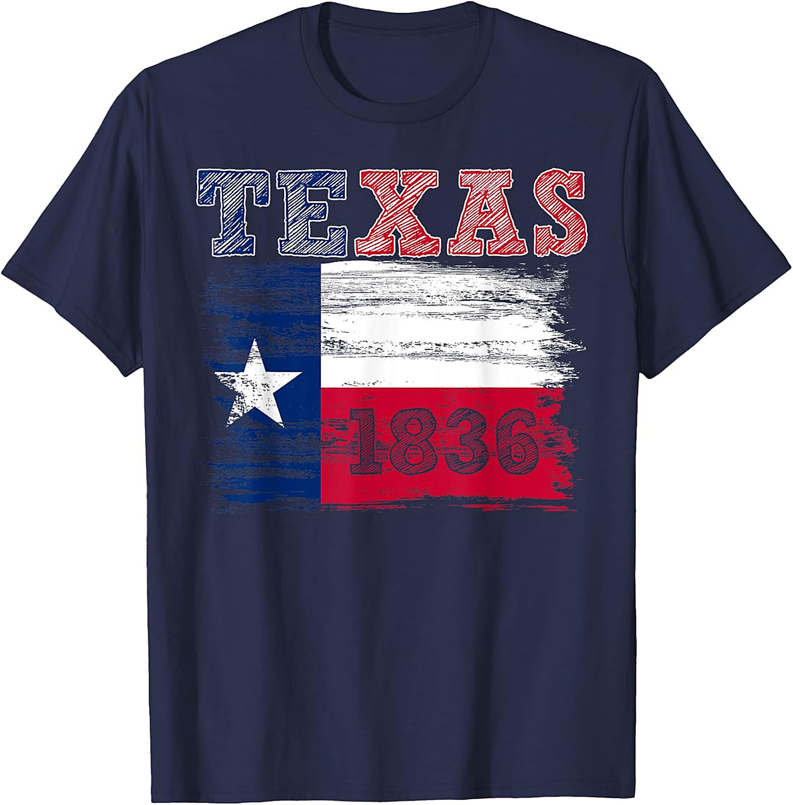 Texas 1836 Flag Graphic Tee | Distressed Texas Pride T-shirt