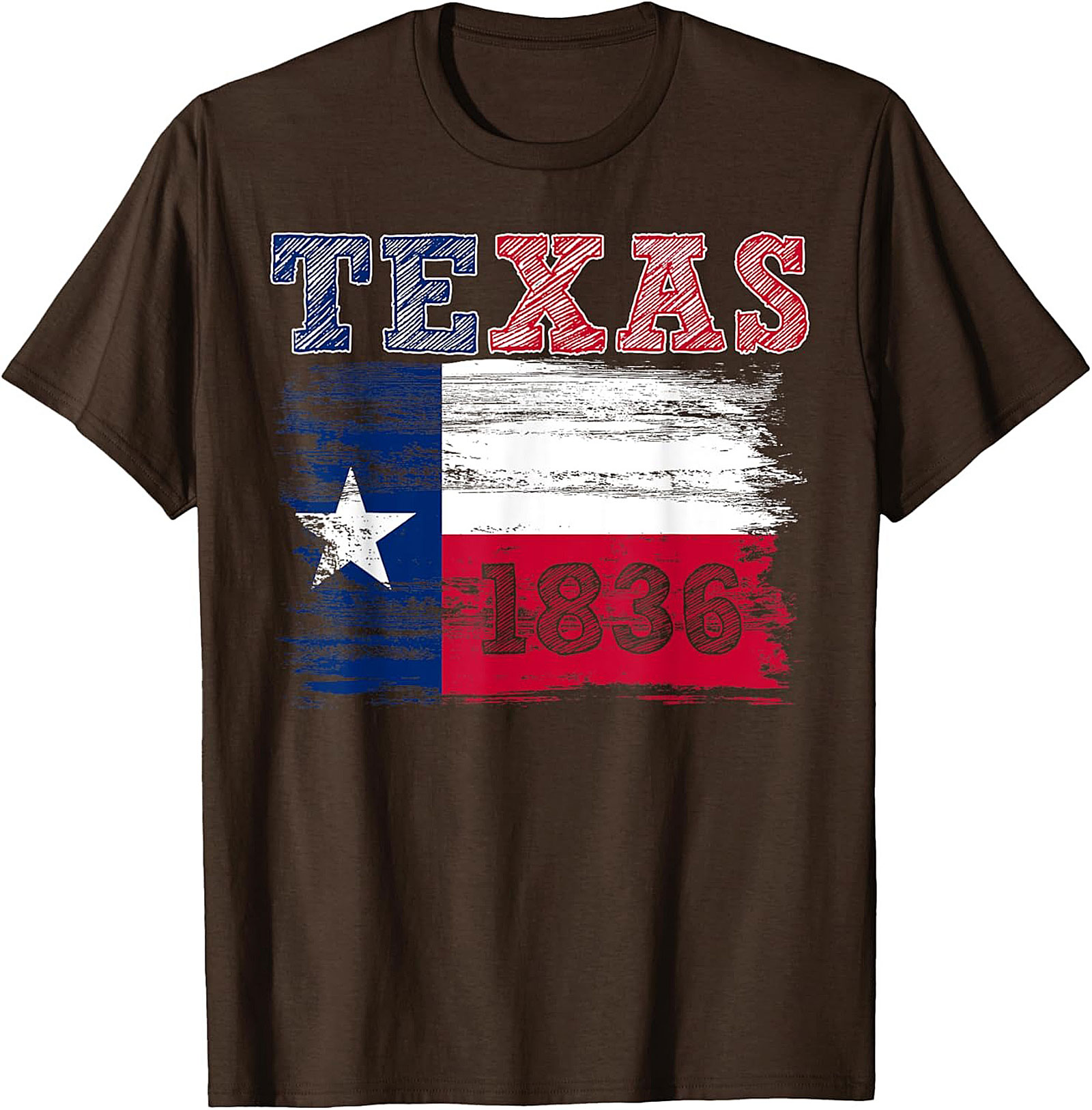 Texas 1836 Flag Graphic Tee | Distressed Texas Pride T-shirt