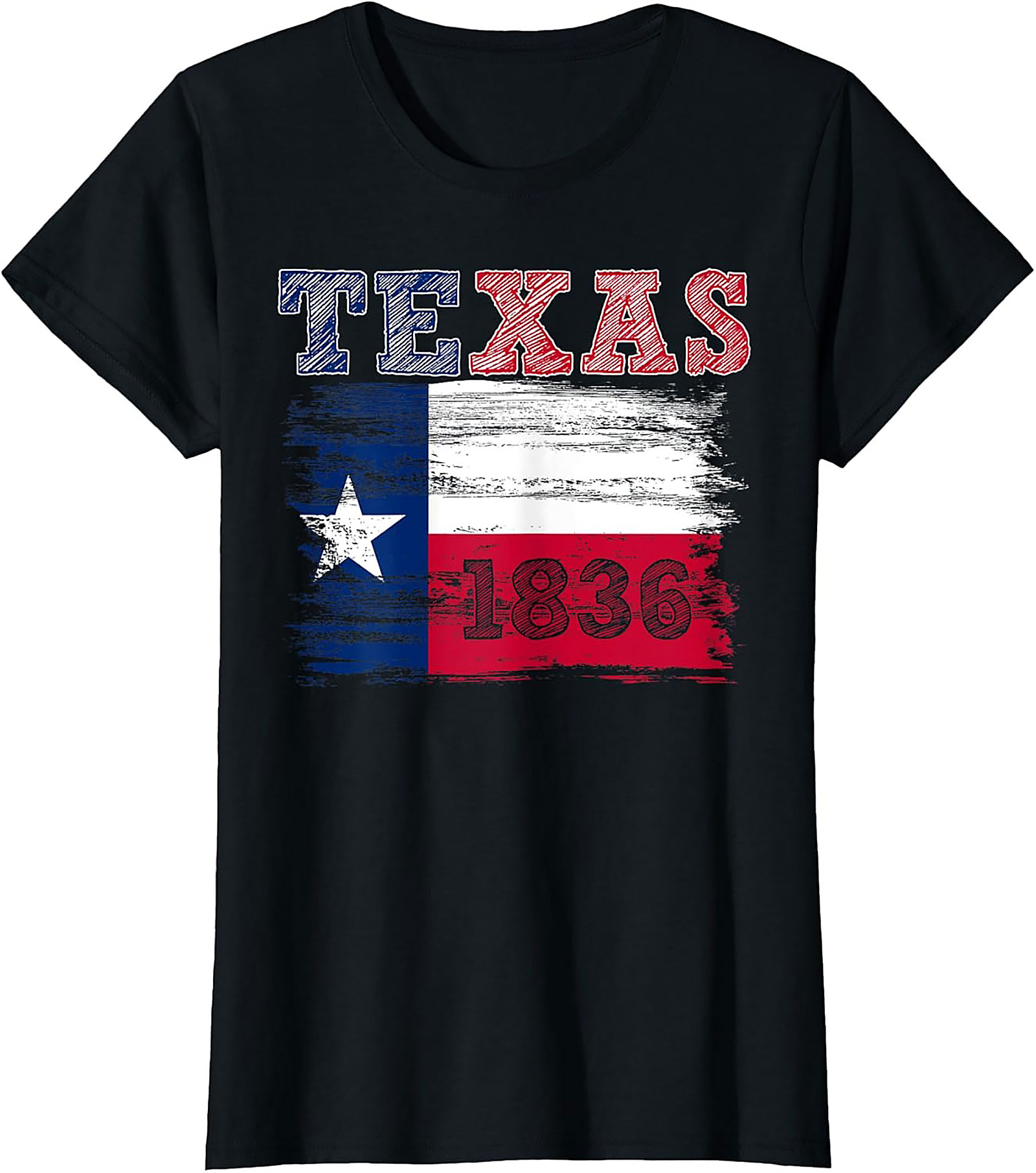 Texas 1836 Flag Graphic Tee | Distressed Texas Pride T-shirt
