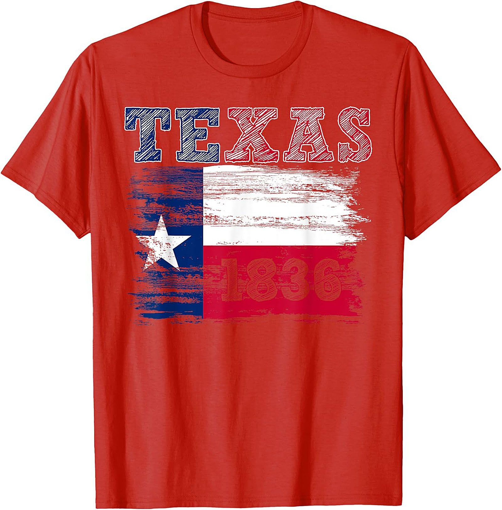 Texas 1836 Flag Graphic Tee | Distressed Texas Pride T-shirt