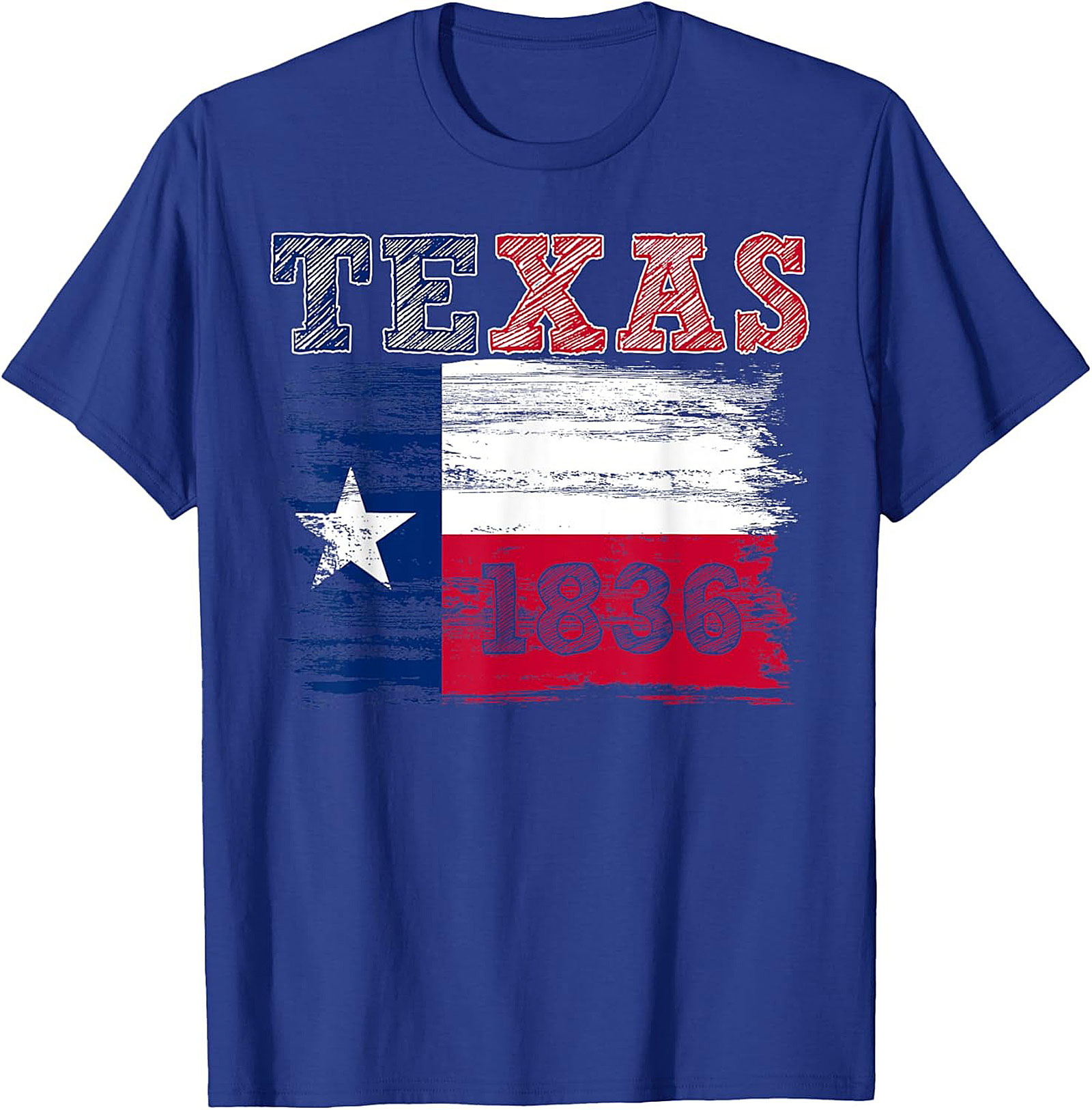 Texas 1836 Flag Graphic Tee | Distressed Texas Pride T-shirt