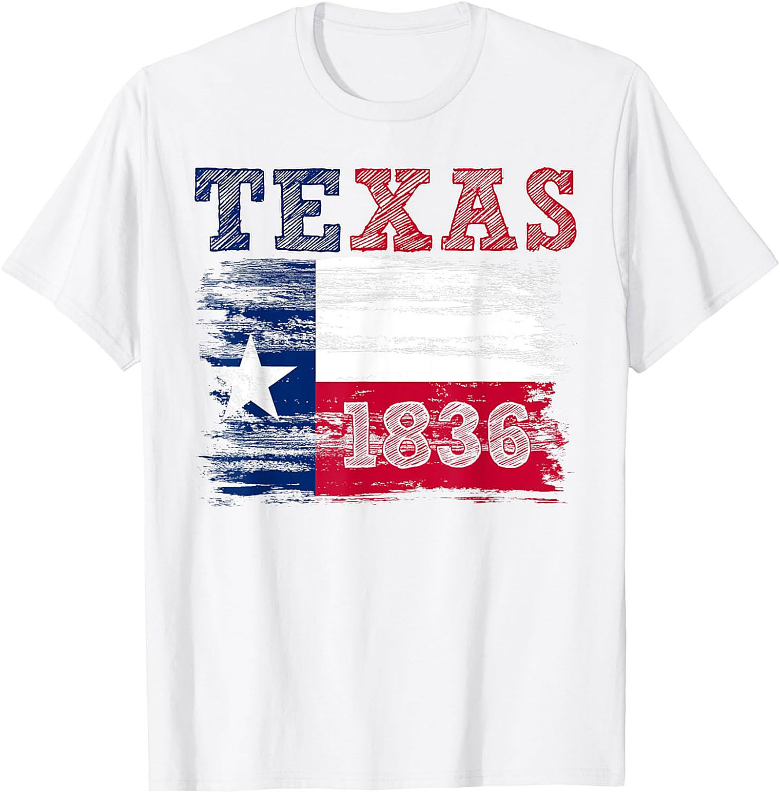 Texas 1836 Flag Graphic Tee | Distressed Texas Pride T-shirt