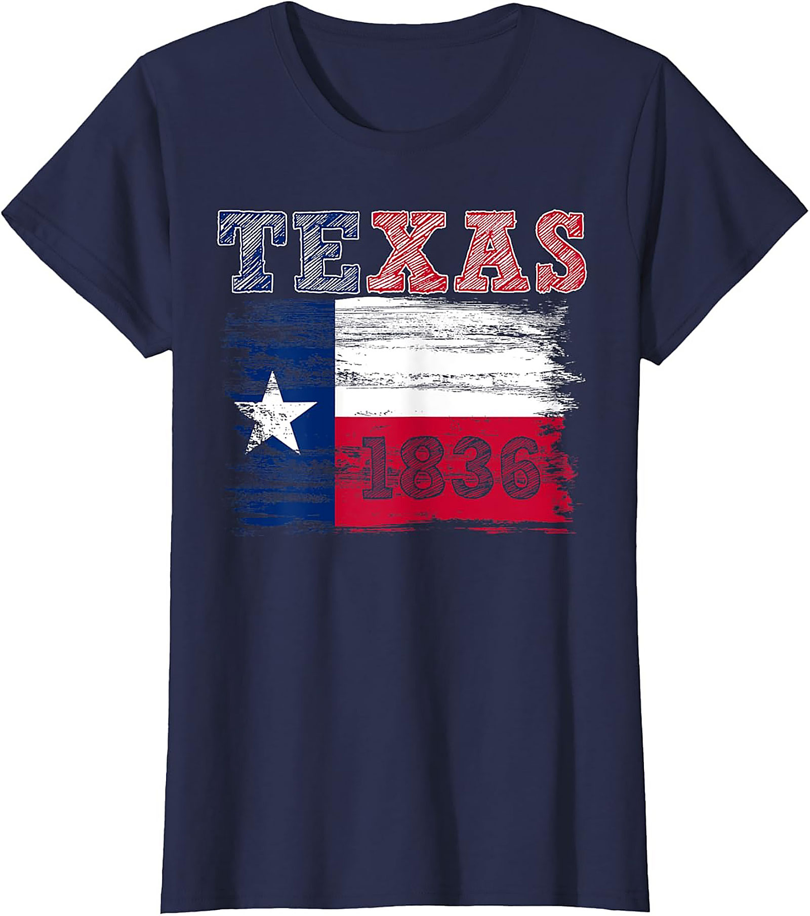 Texas 1836 Flag Graphic Tee | Distressed Texas Pride T-shirt