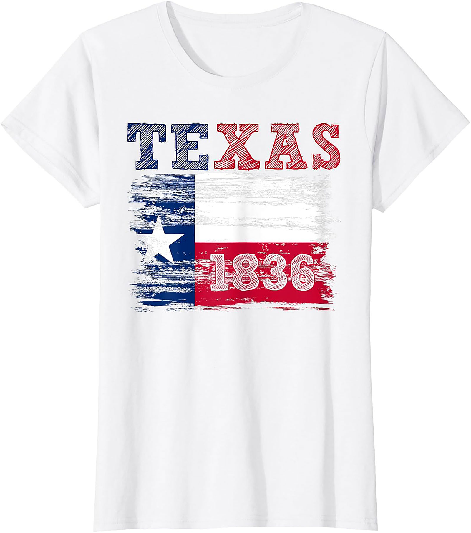 Texas 1836 Flag Graphic Tee | Distressed Texas Pride T-shirt