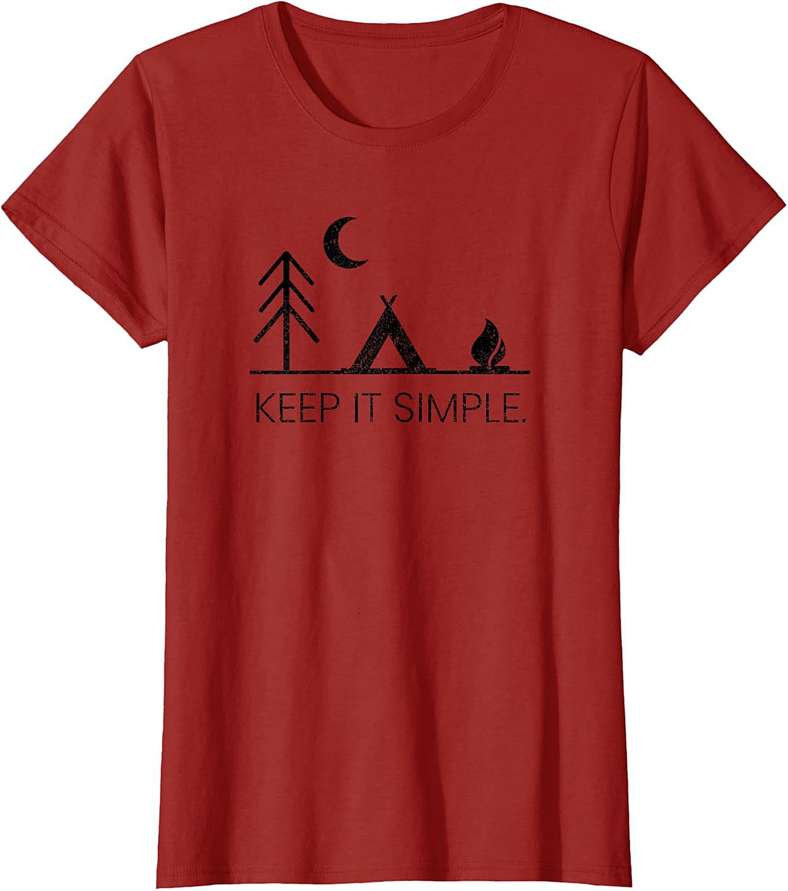 Keep It Simple Camping Graphic Tee - Minimalist Nature Unisex T-Shirt